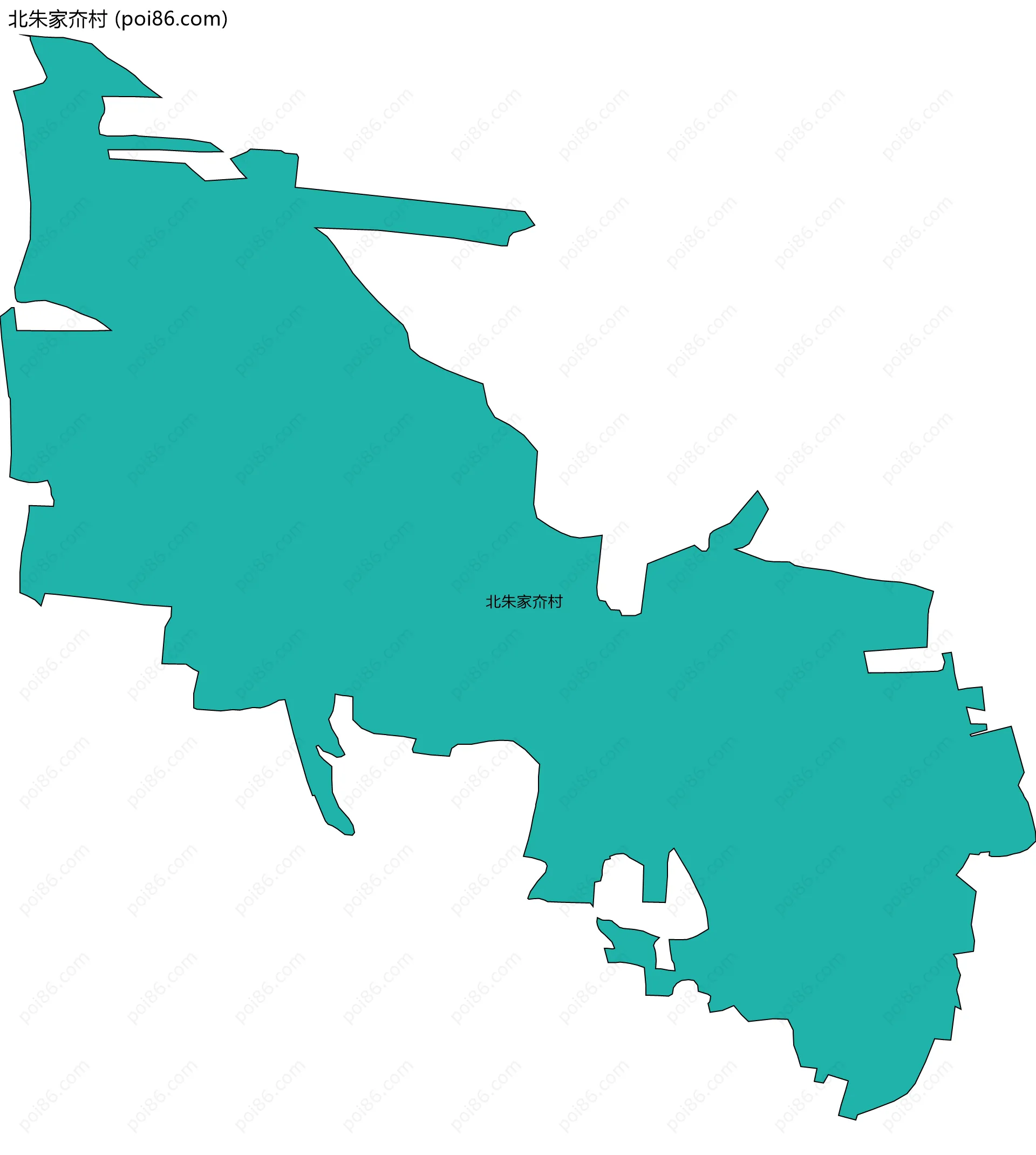 北朱家夼村边界地图