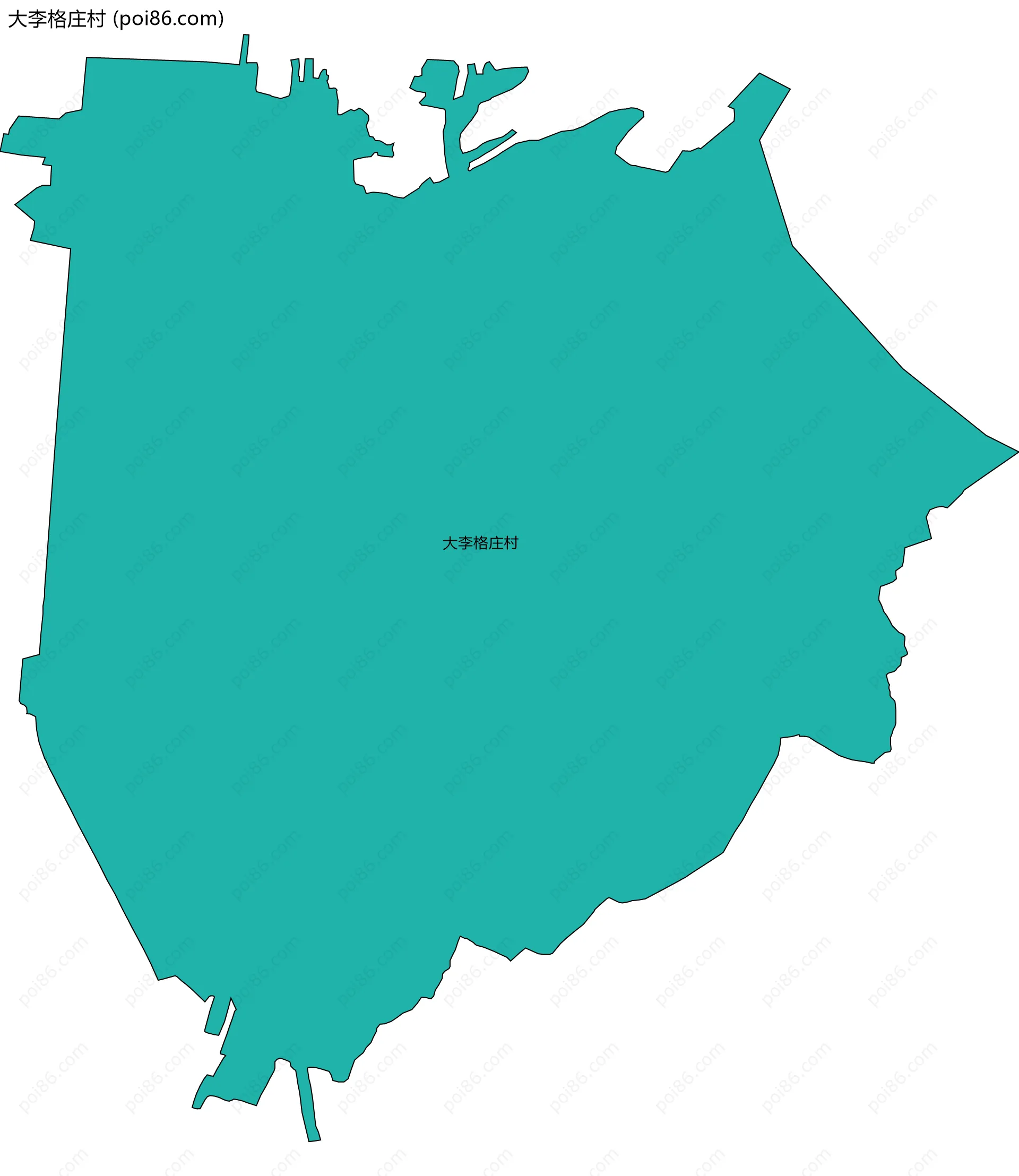 大李格庄村边界地图