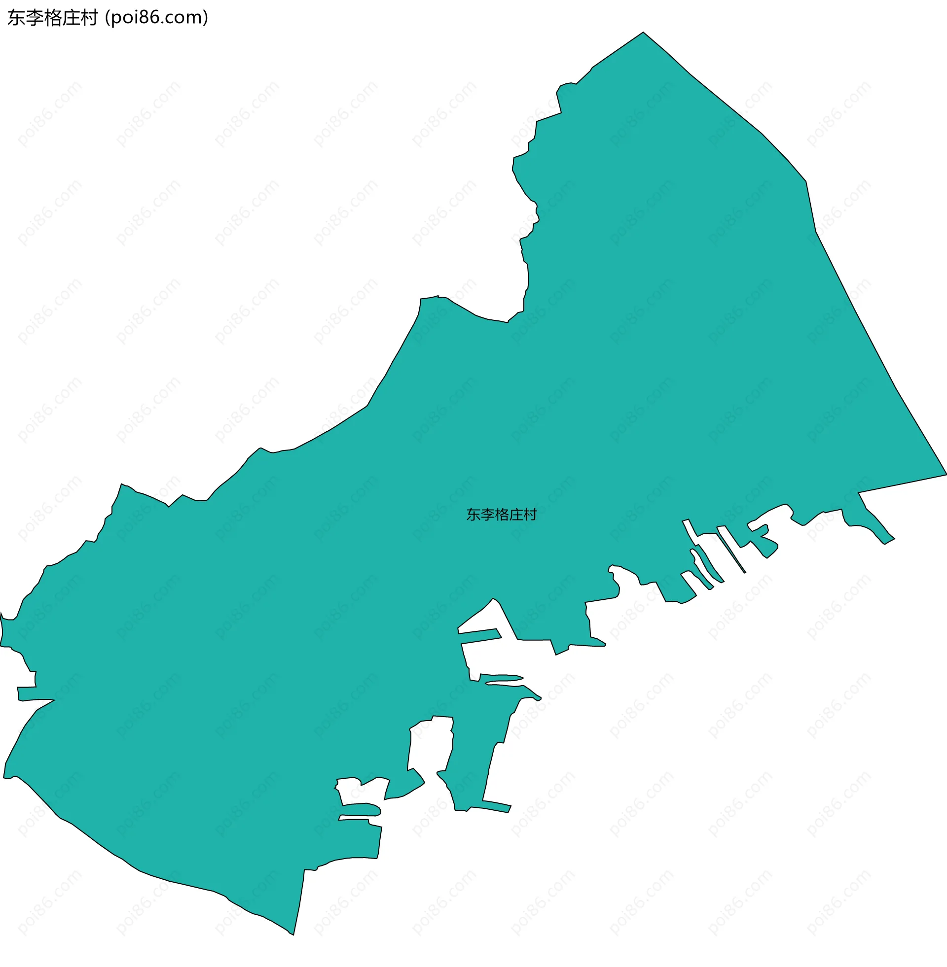 东李格庄村边界地图