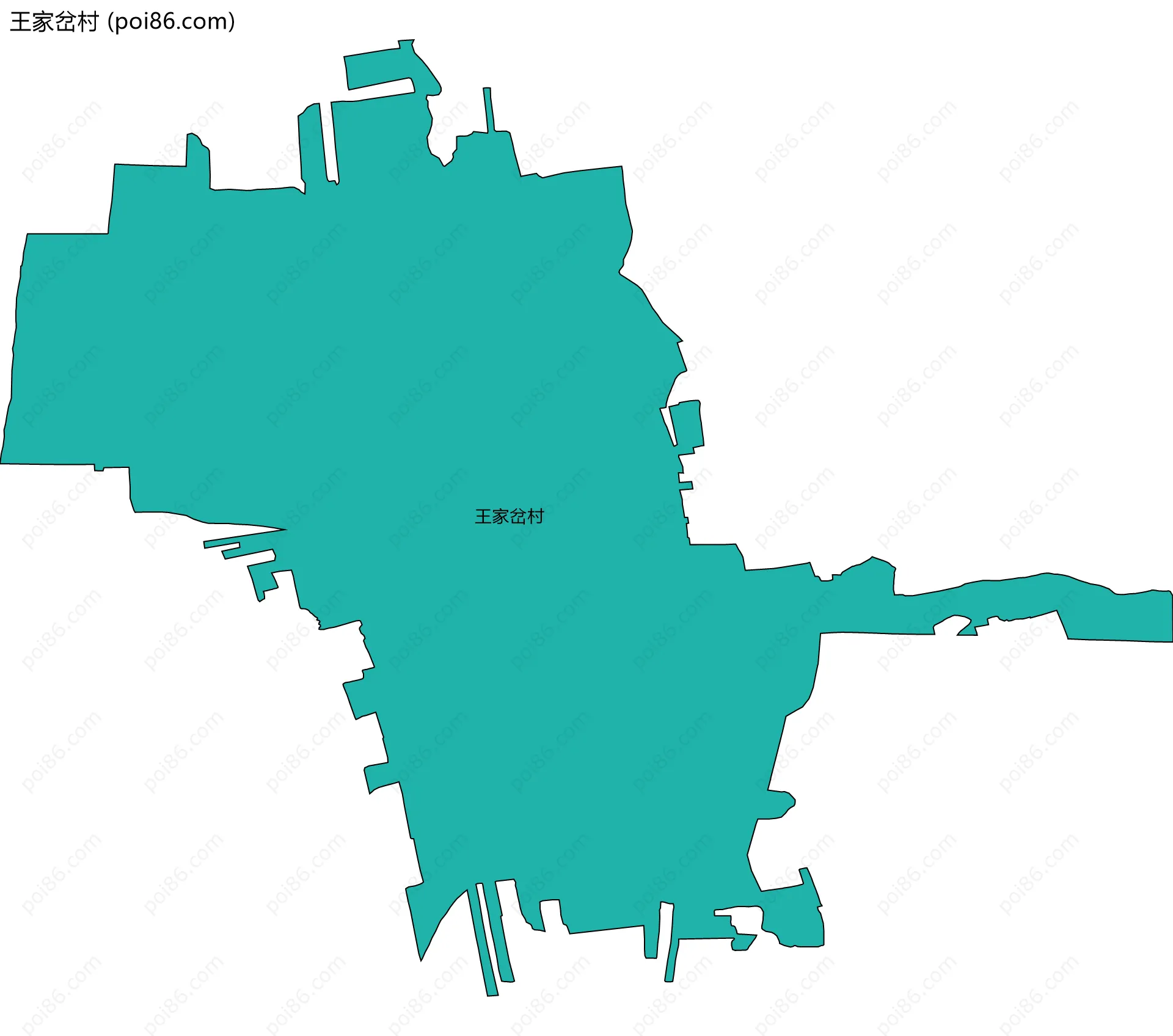 王家岔村边界地图