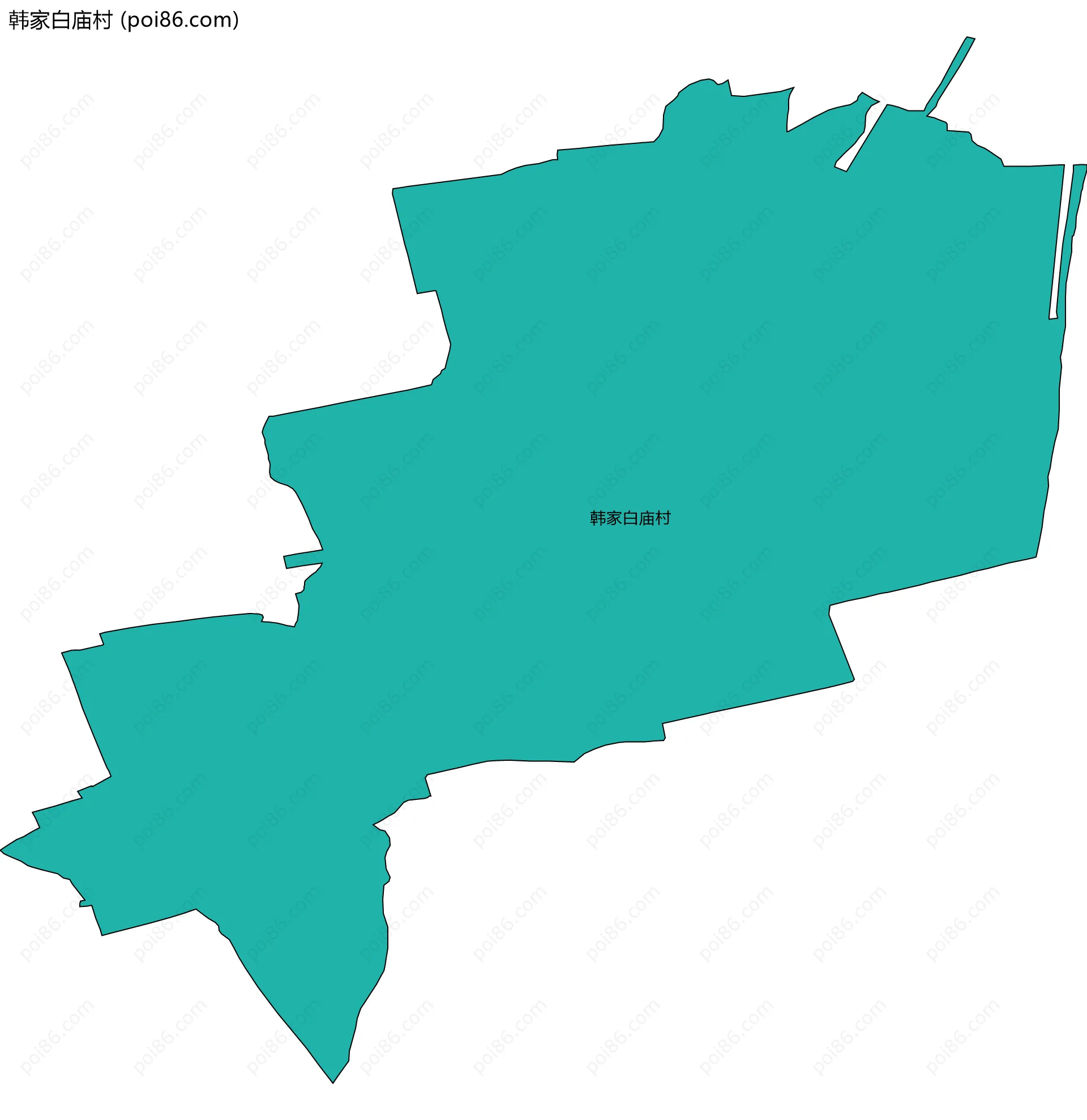 韩家白庙村边界地图