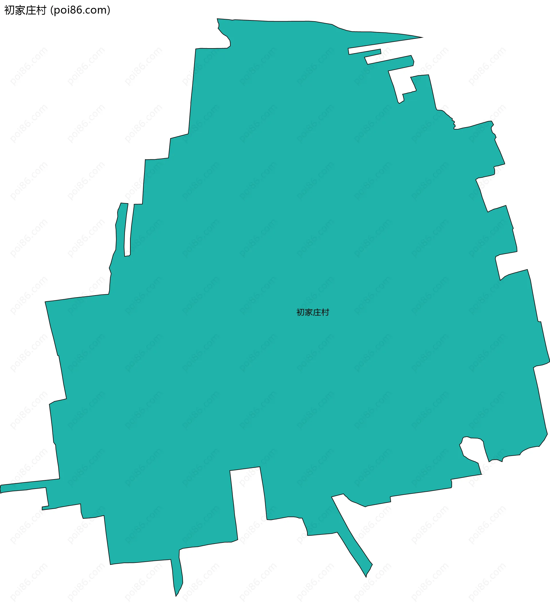 初家庄村边界地图