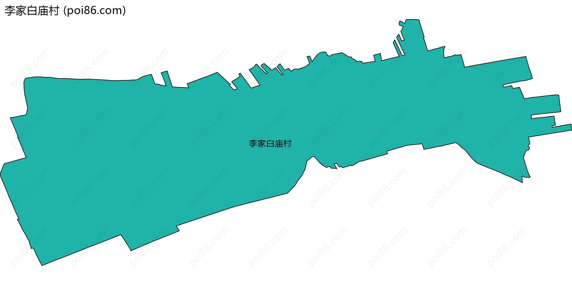 李家白庙村边界地图