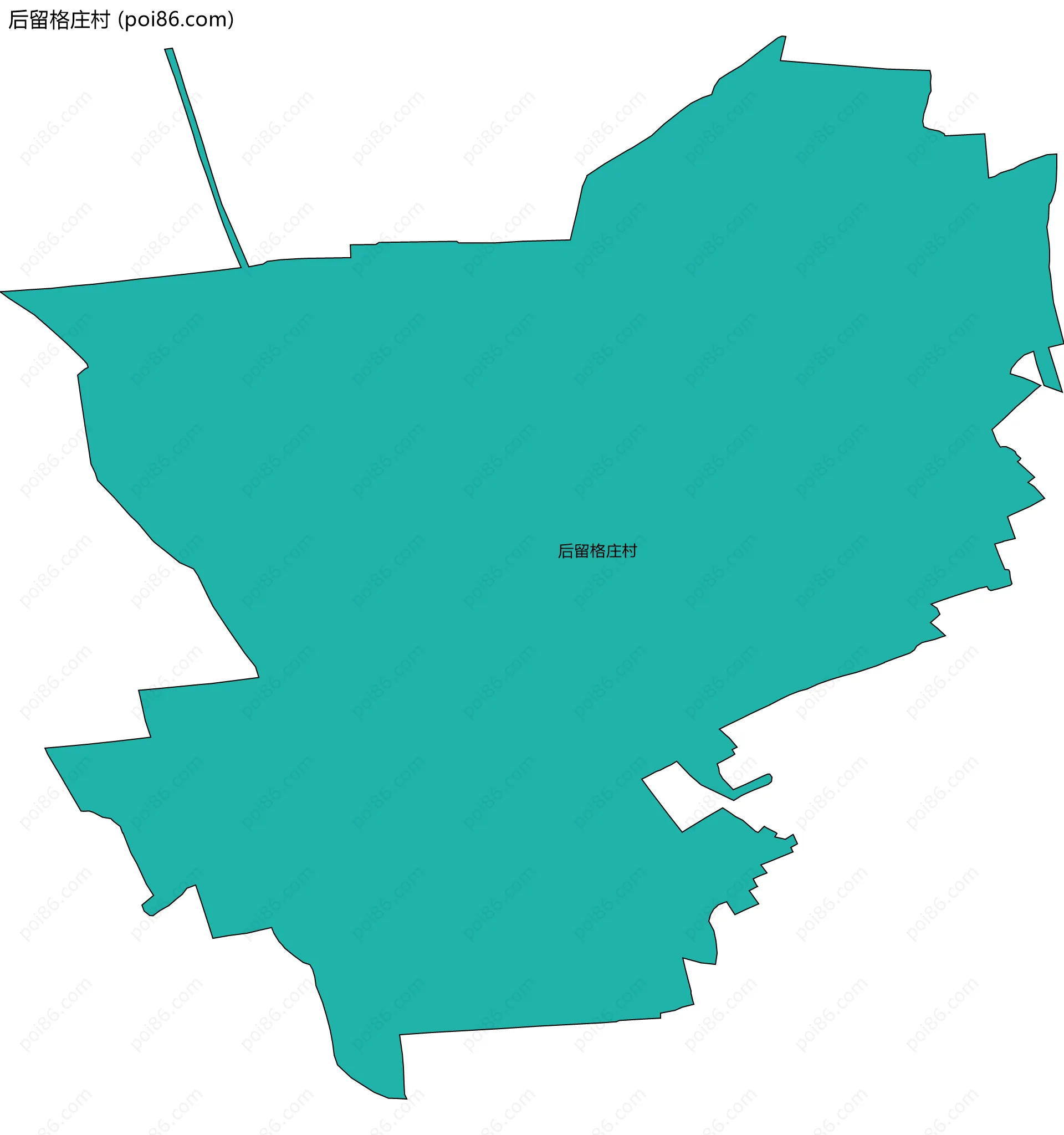 后留格庄村边界地图