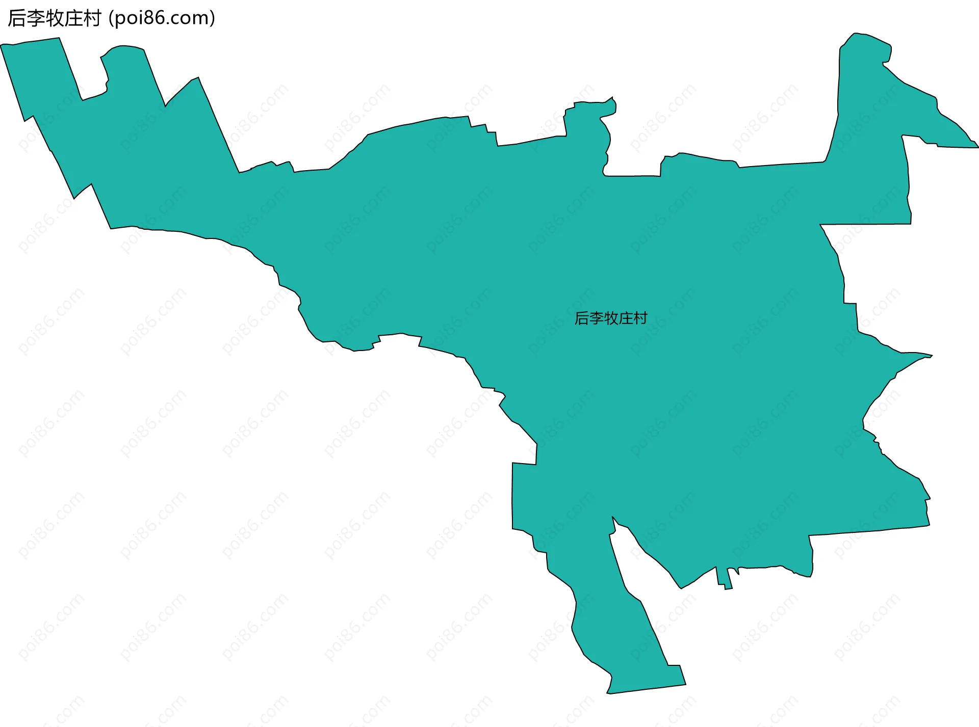 后李牧庄村边界地图