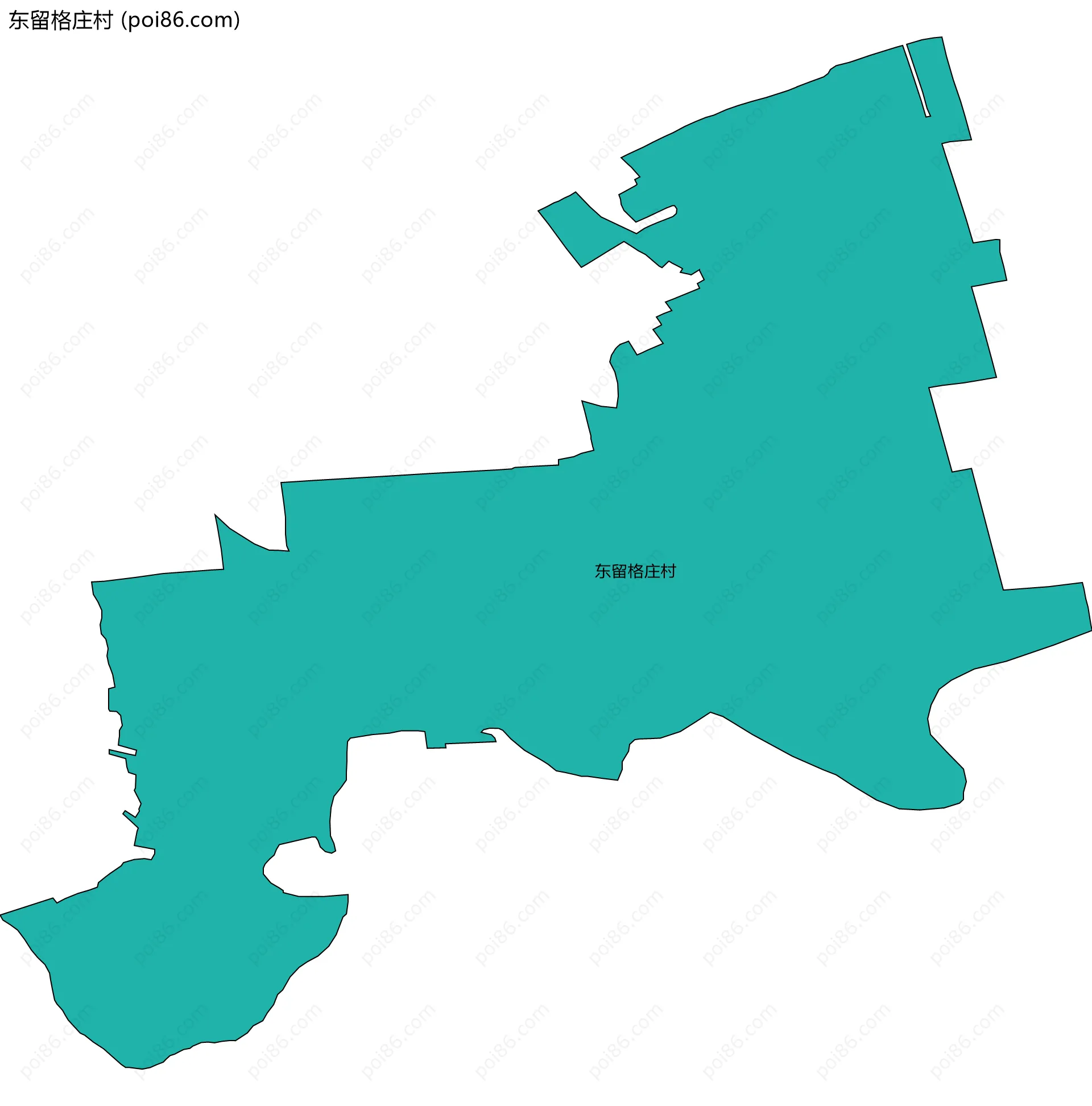 东留格庄村边界地图