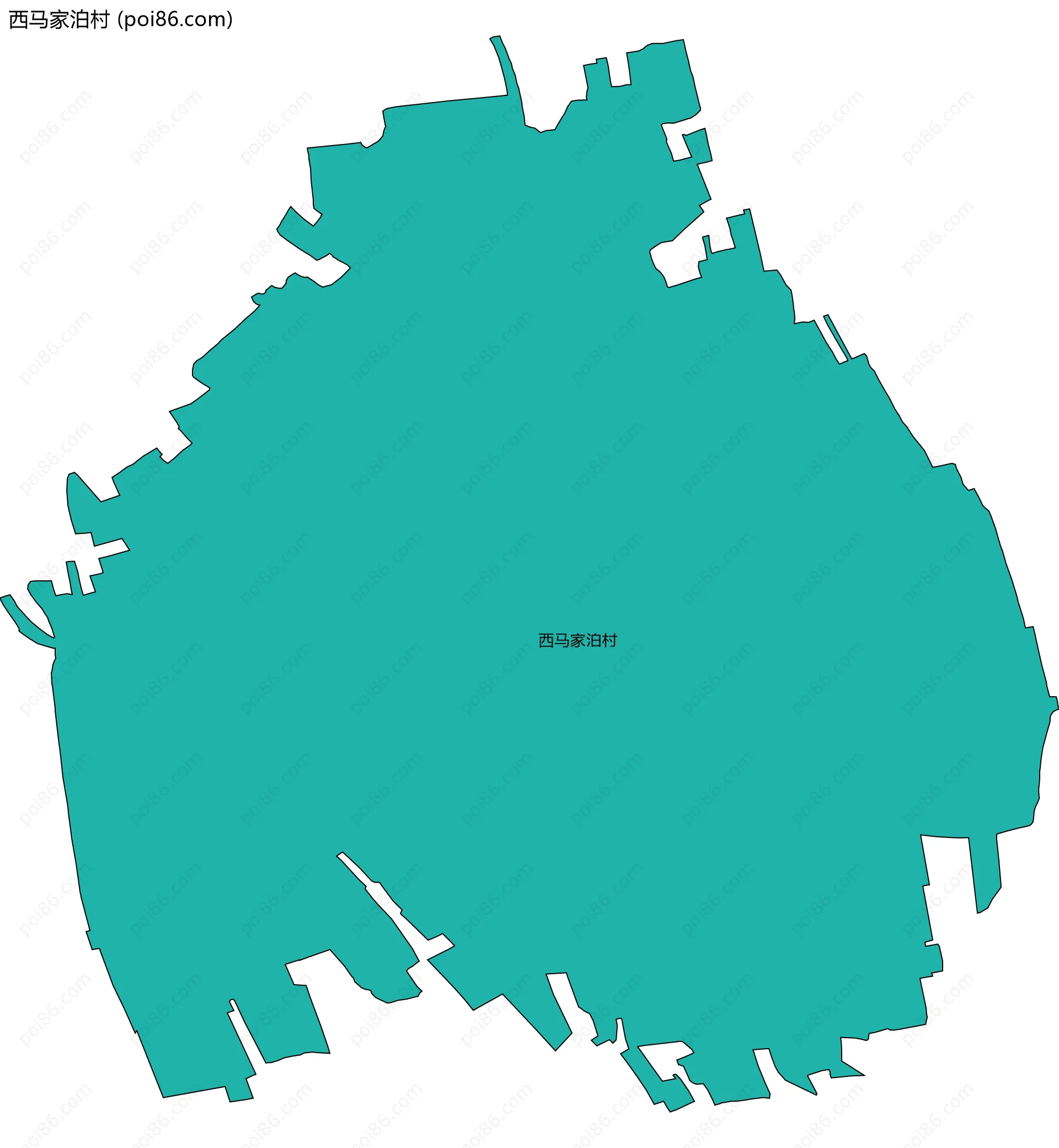西马家泊村边界地图