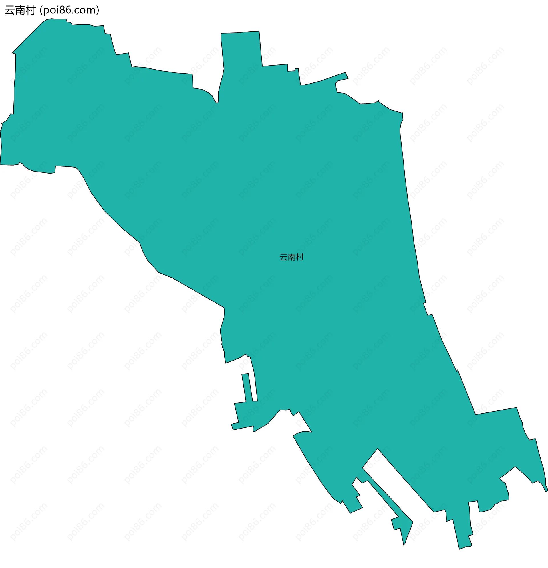 云南村边界地图