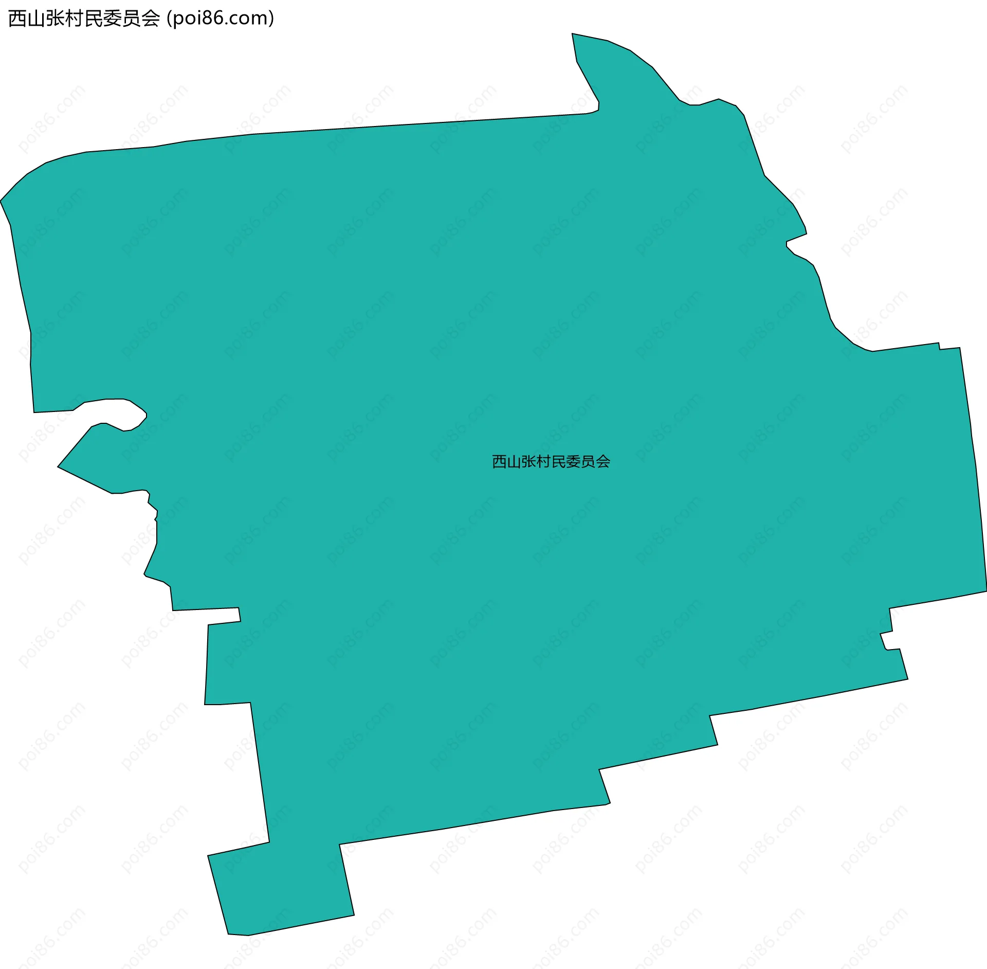 西山张村民委员会边界地图