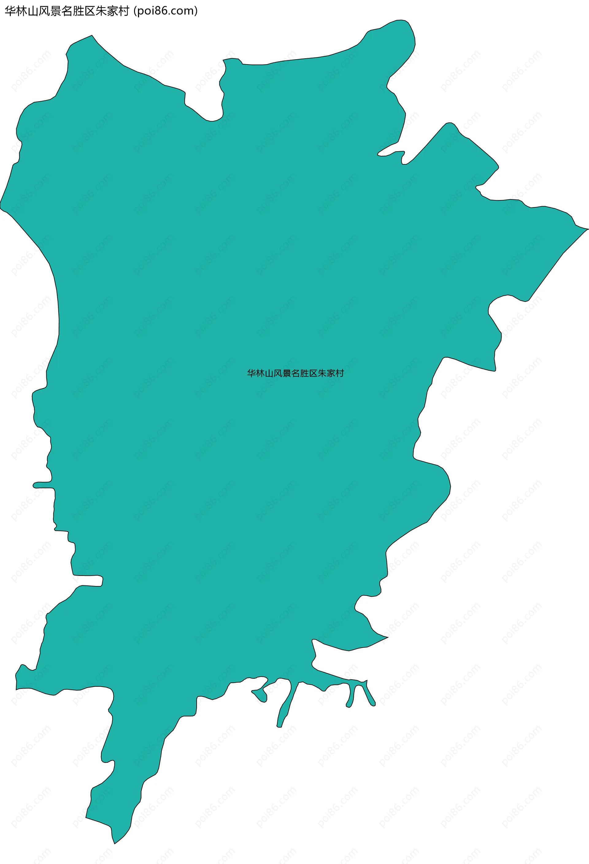 华林山风景名胜区朱家村边界地图