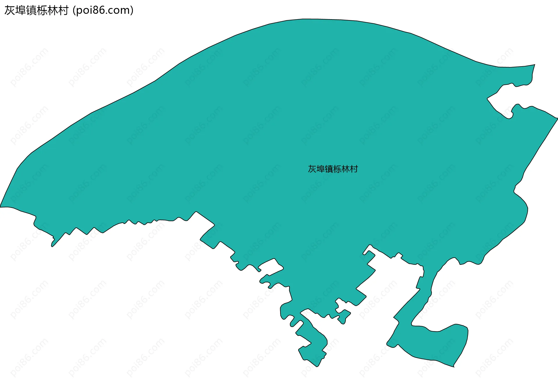 灰埠镇栎林村边界地图