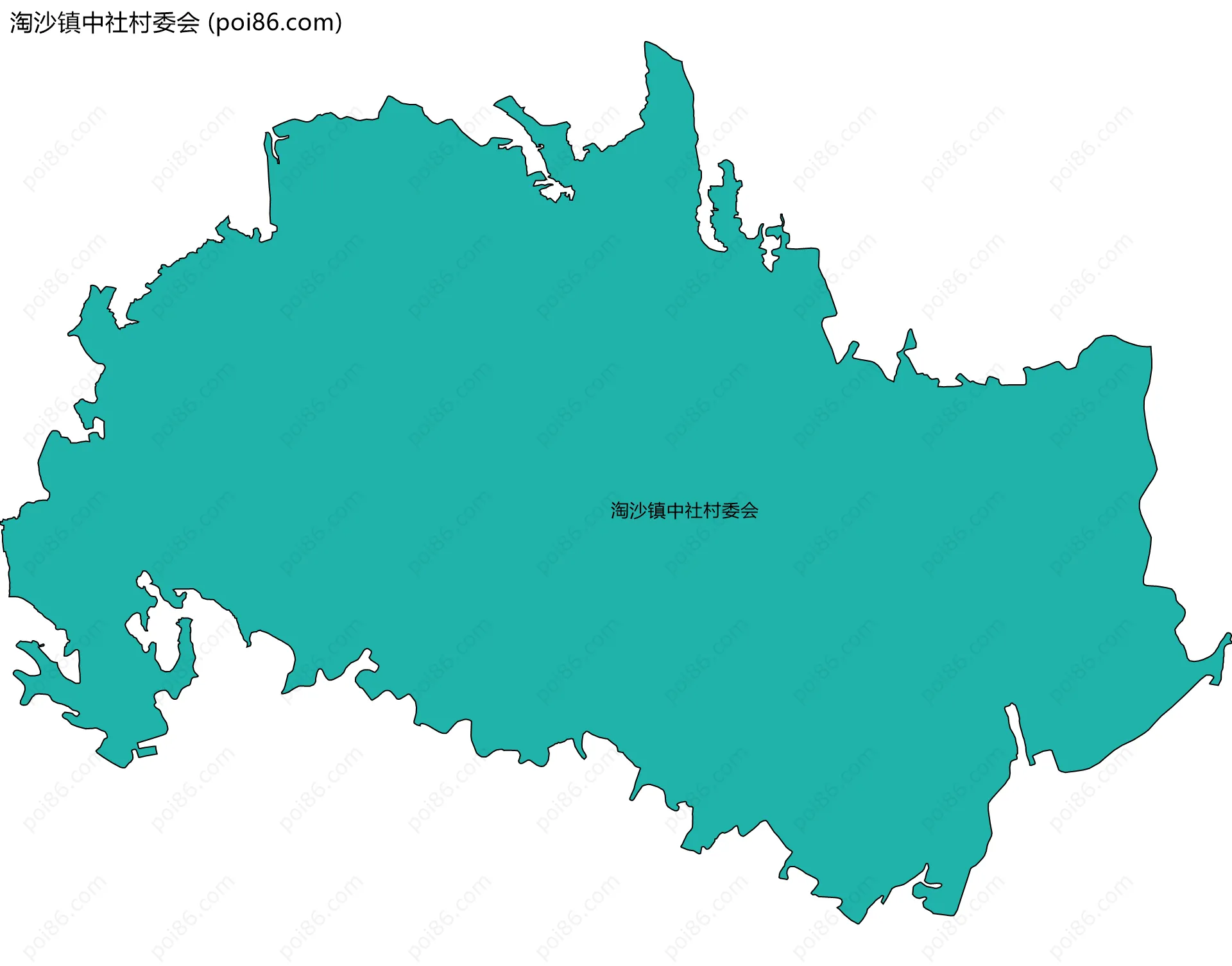 淘沙镇中社村委会边界地图