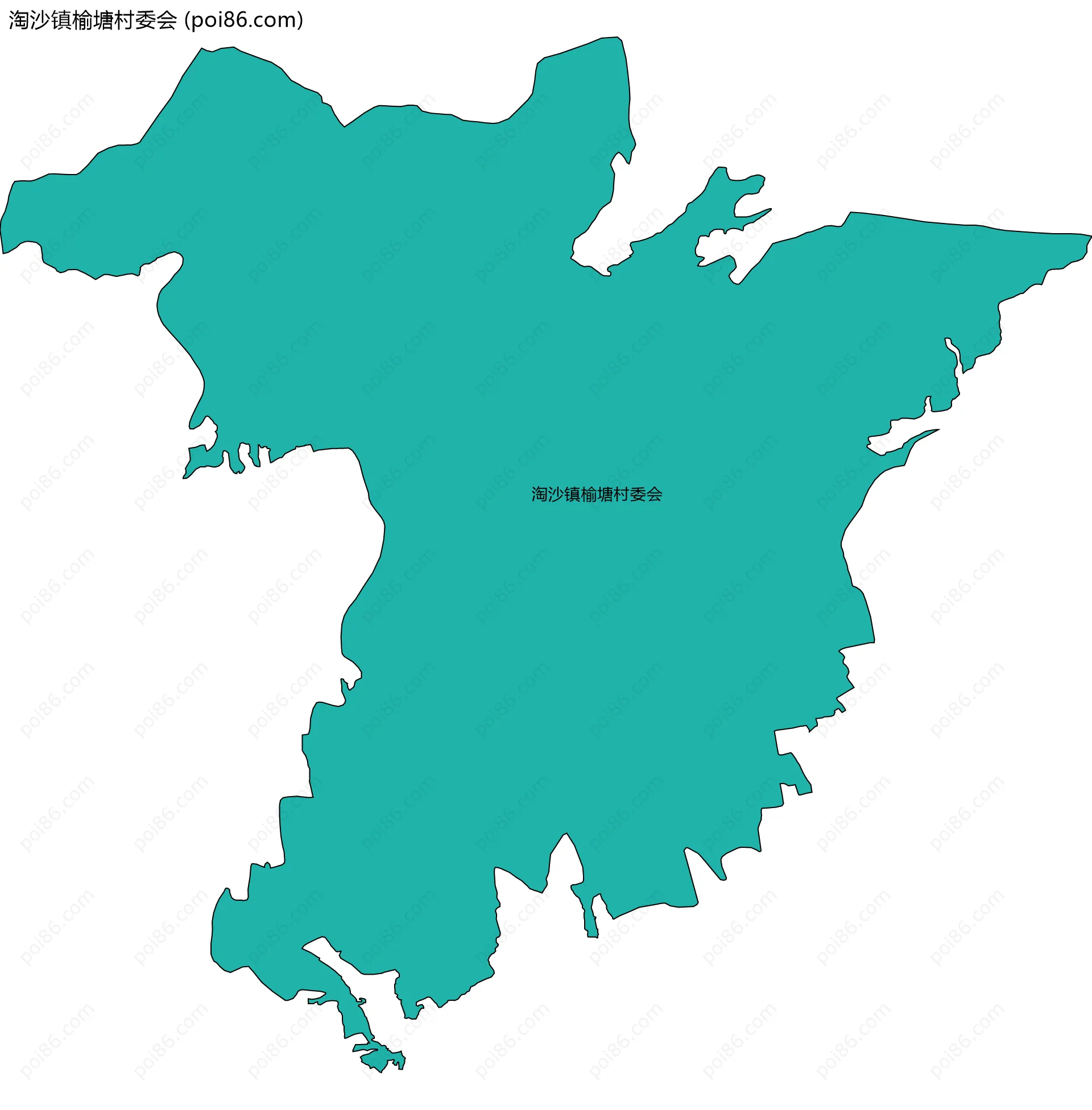 淘沙镇榆塘村委会边界地图