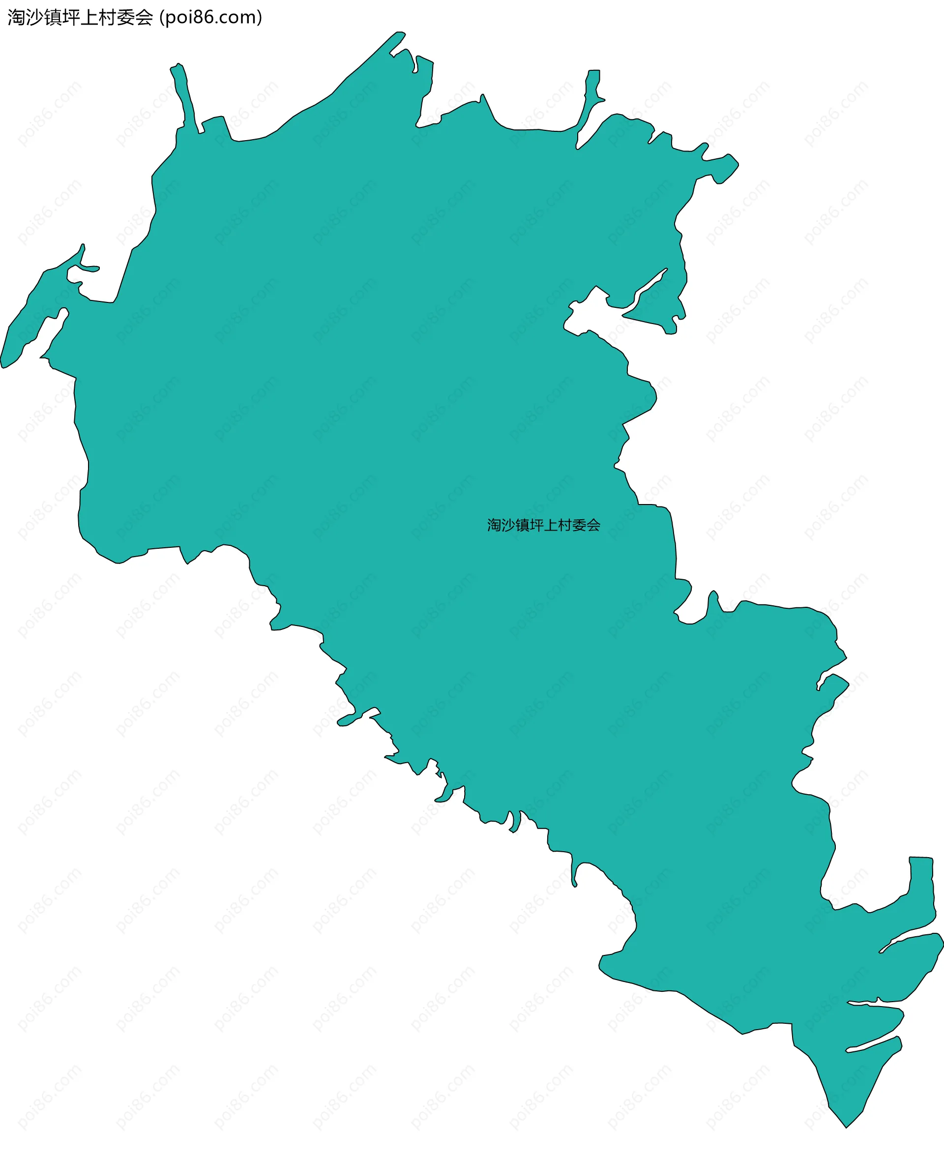 淘沙镇坪上村委会边界地图