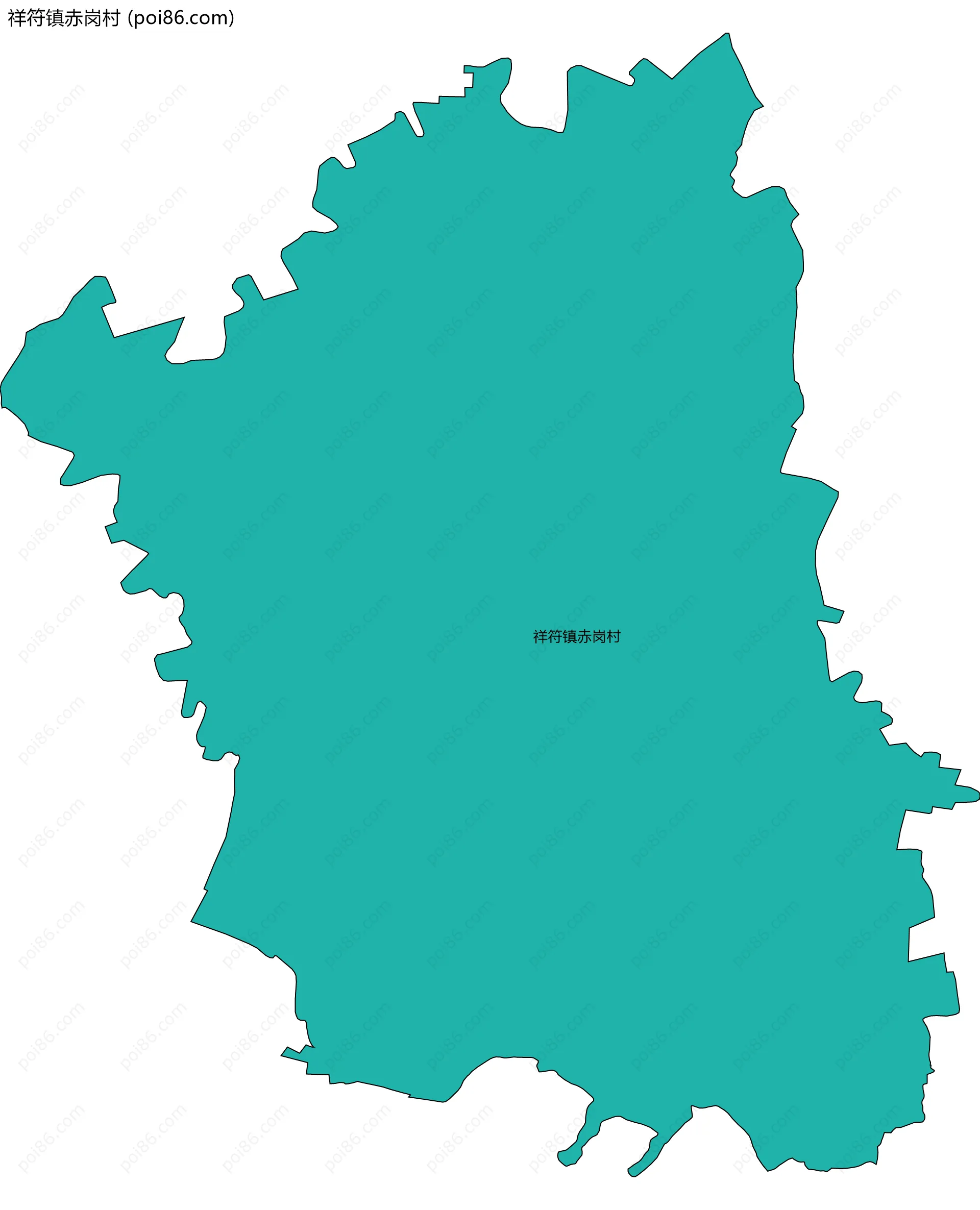 祥符镇赤岗村边界地图