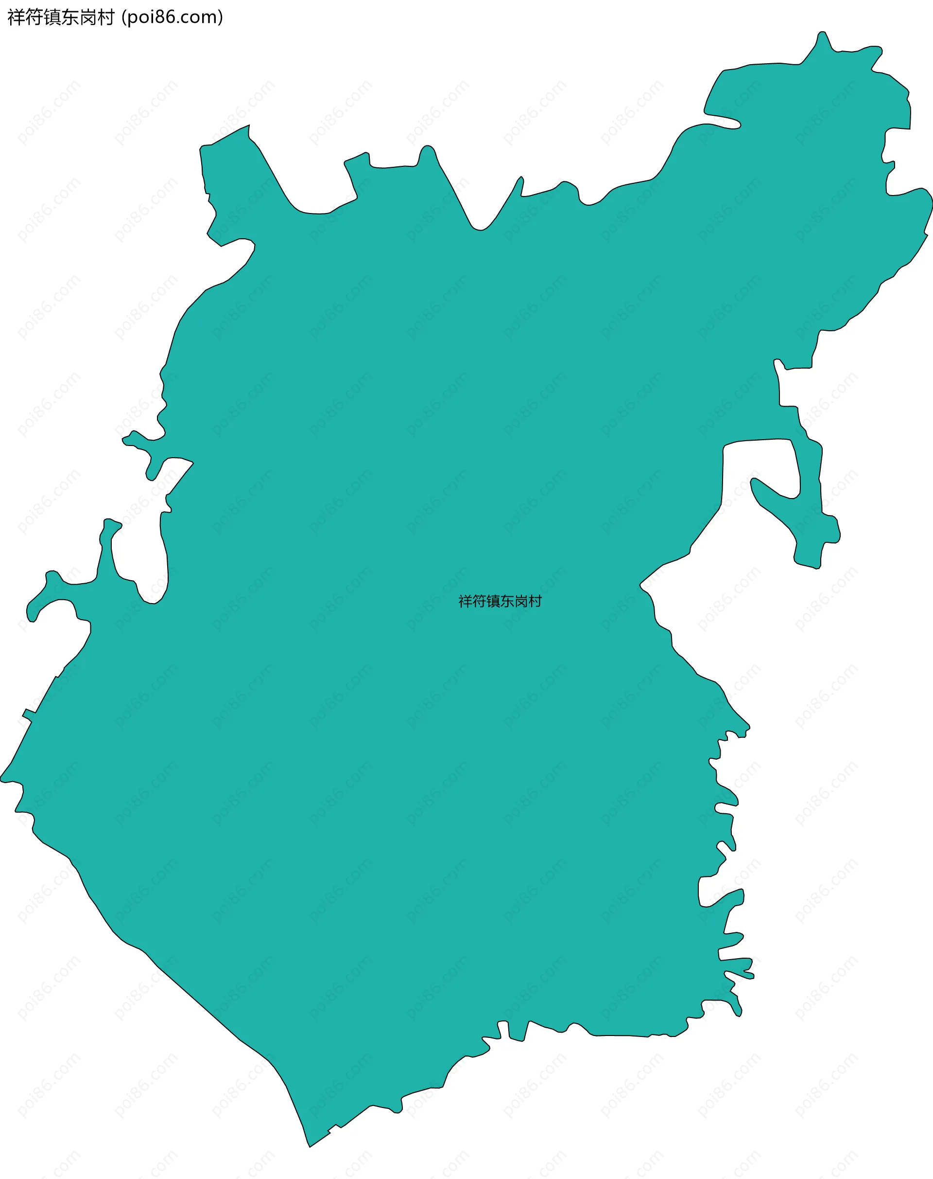 祥符镇东岗村边界地图