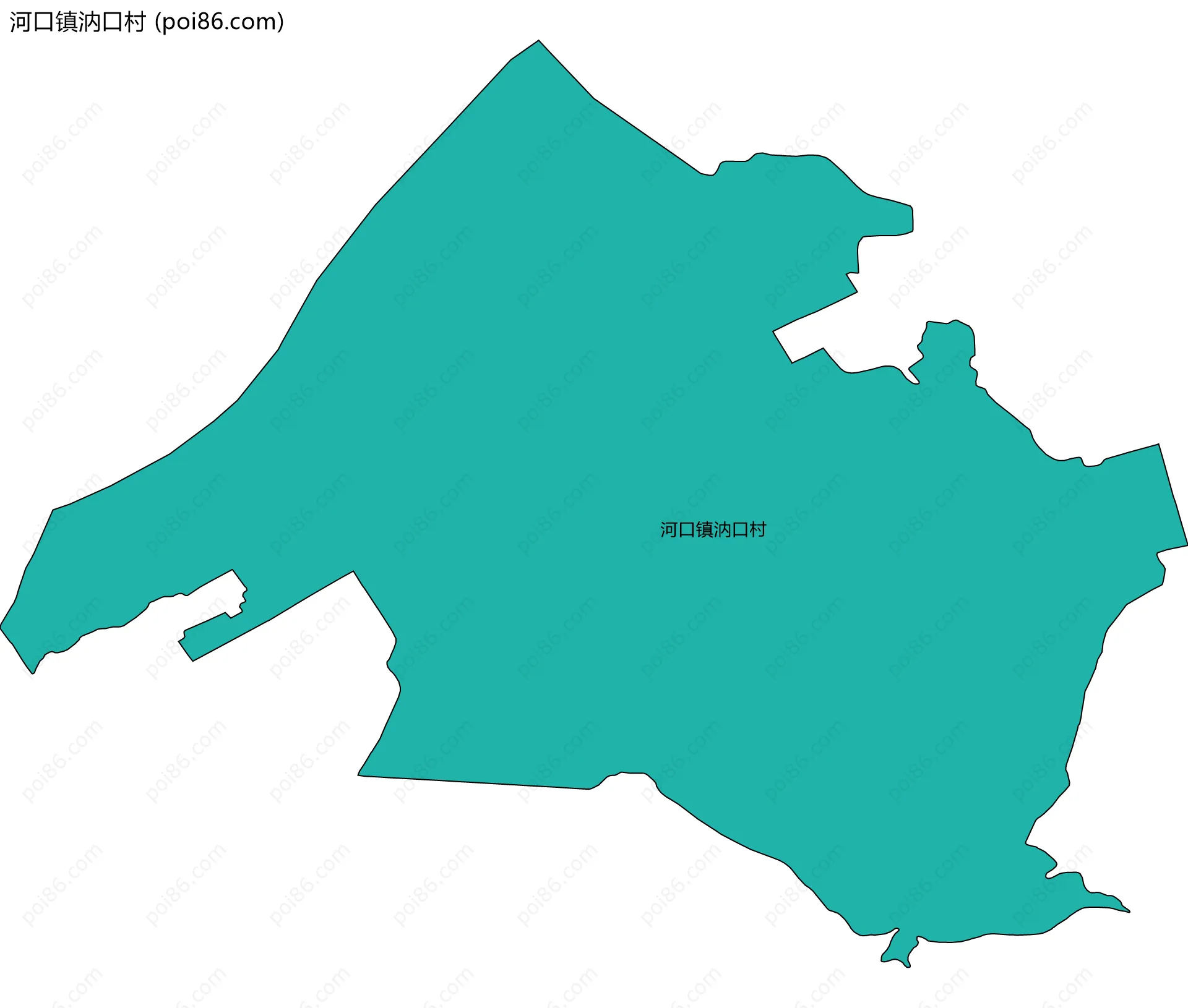 河口镇汭口村边界地图