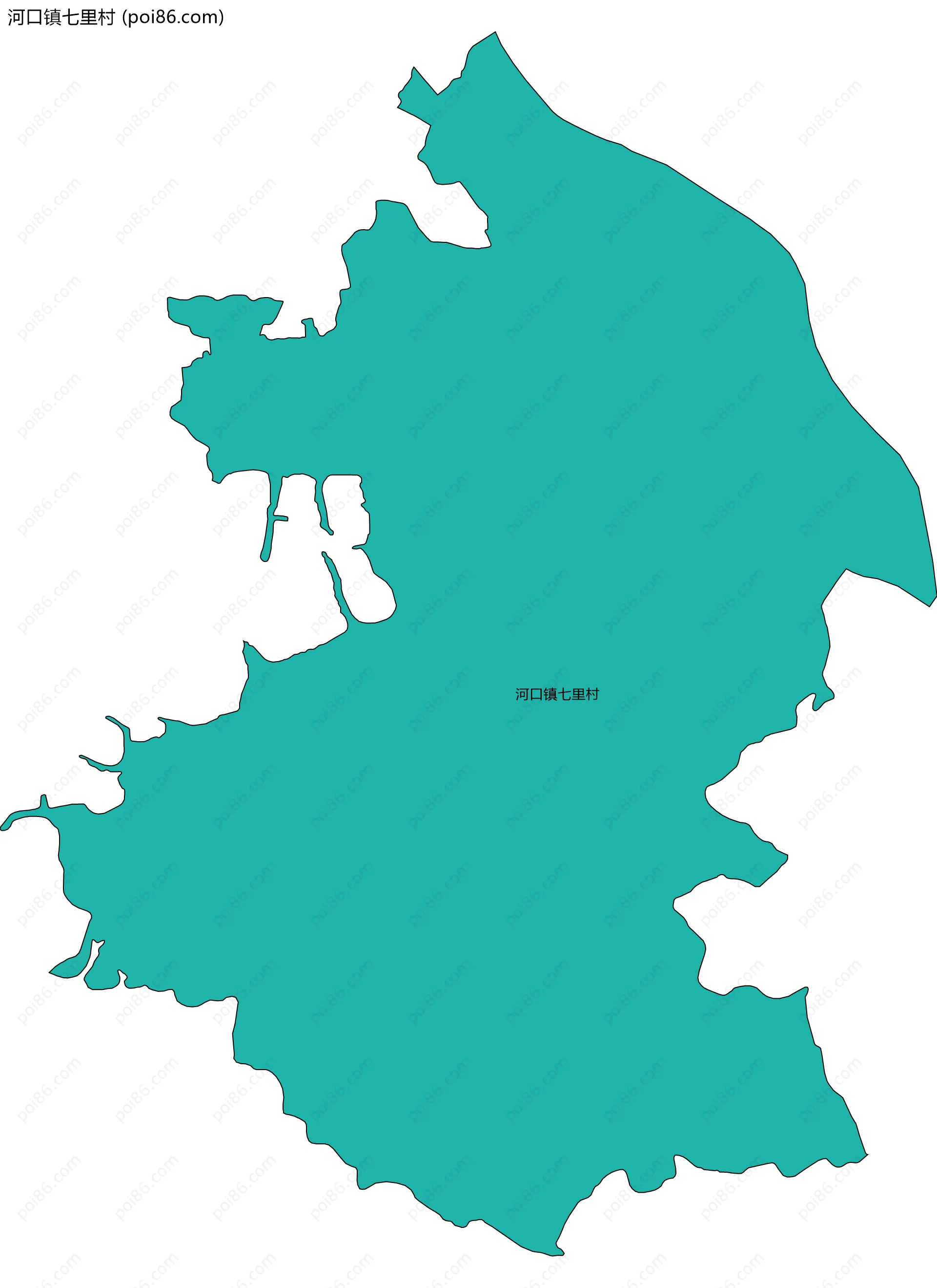 河口镇七里村边界地图