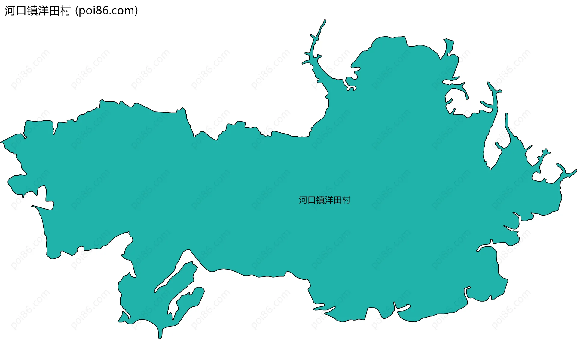 河口镇洋田村边界地图
