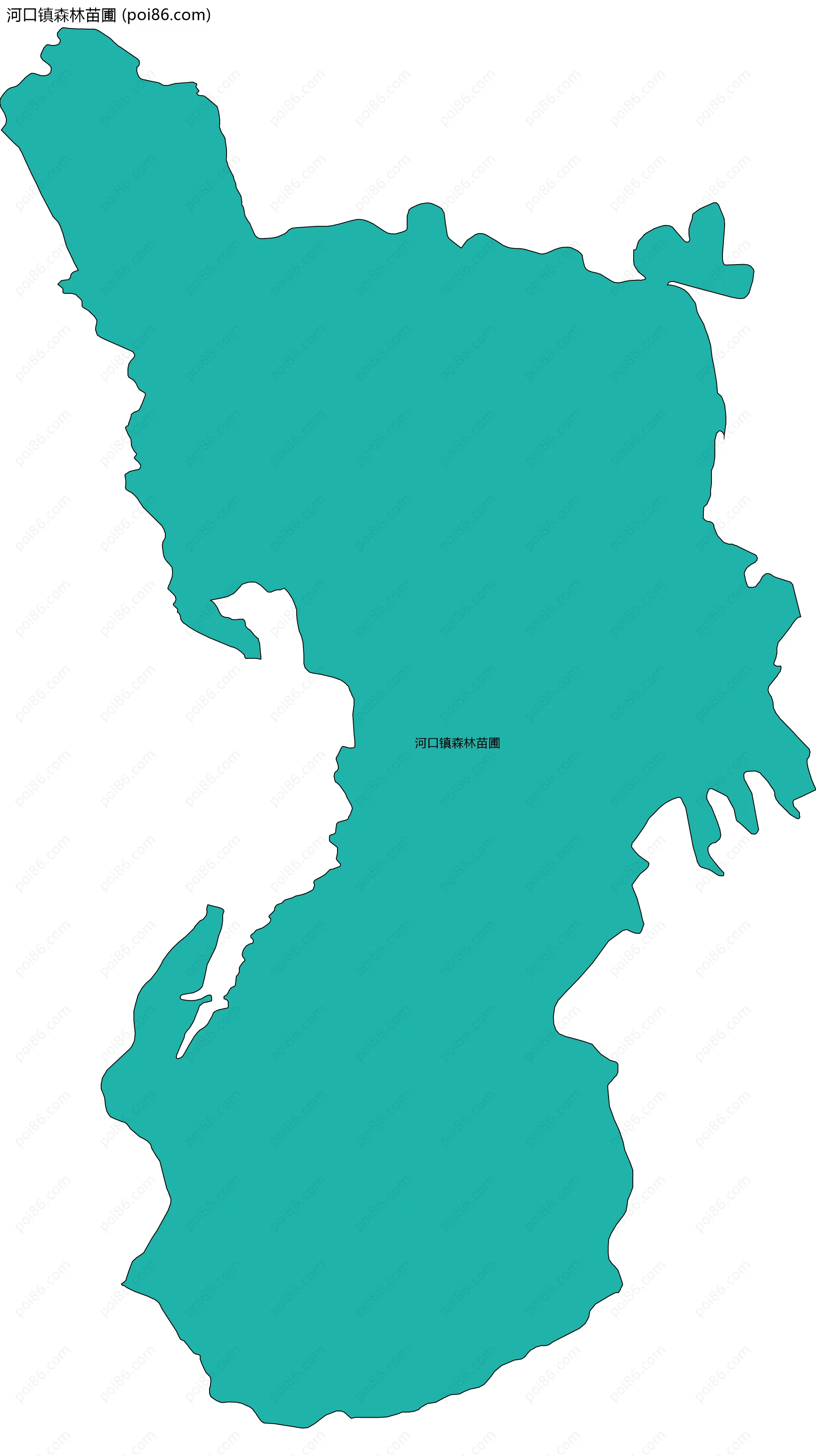 河口镇森林苗圃边界地图