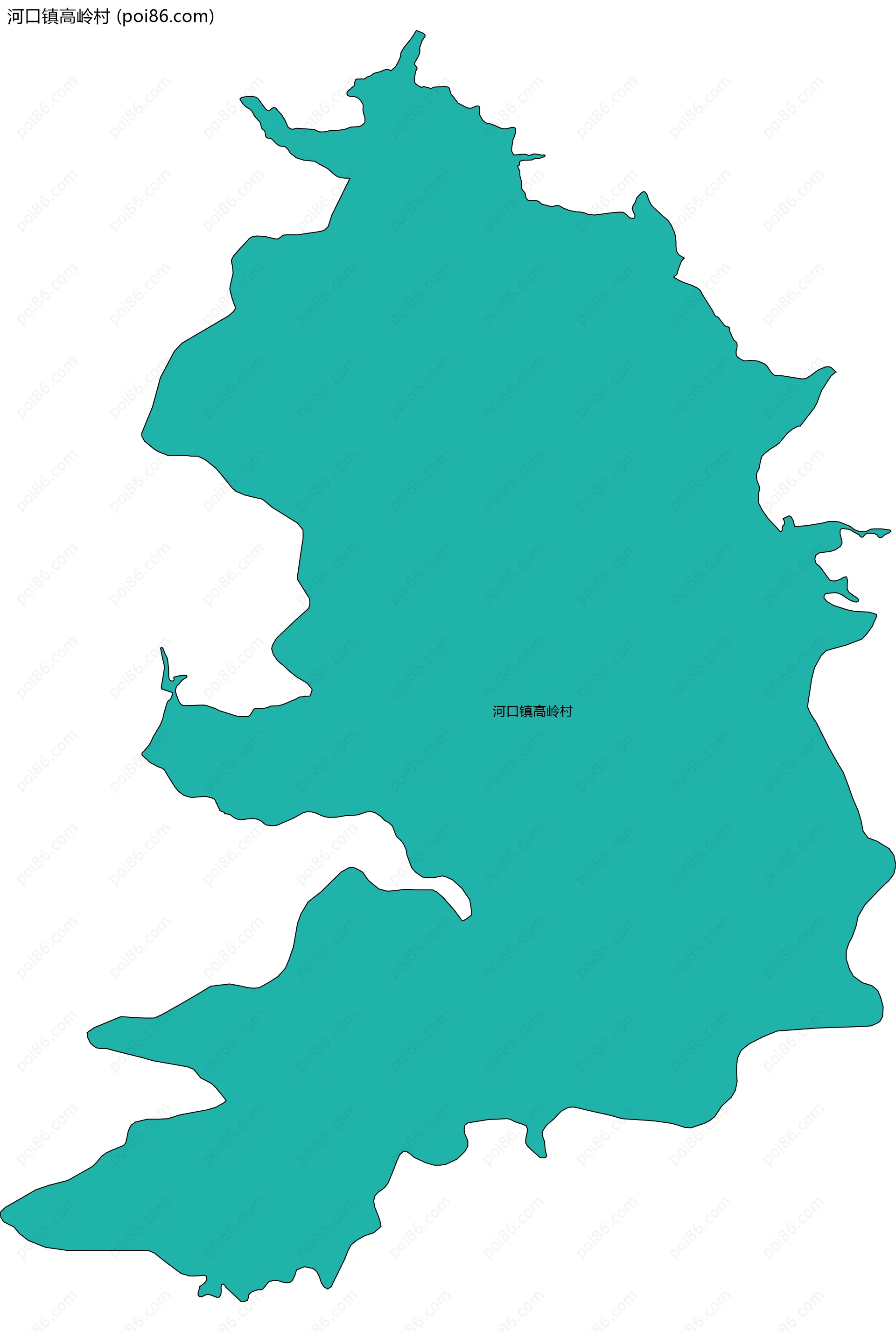 河口镇高岭村边界地图
