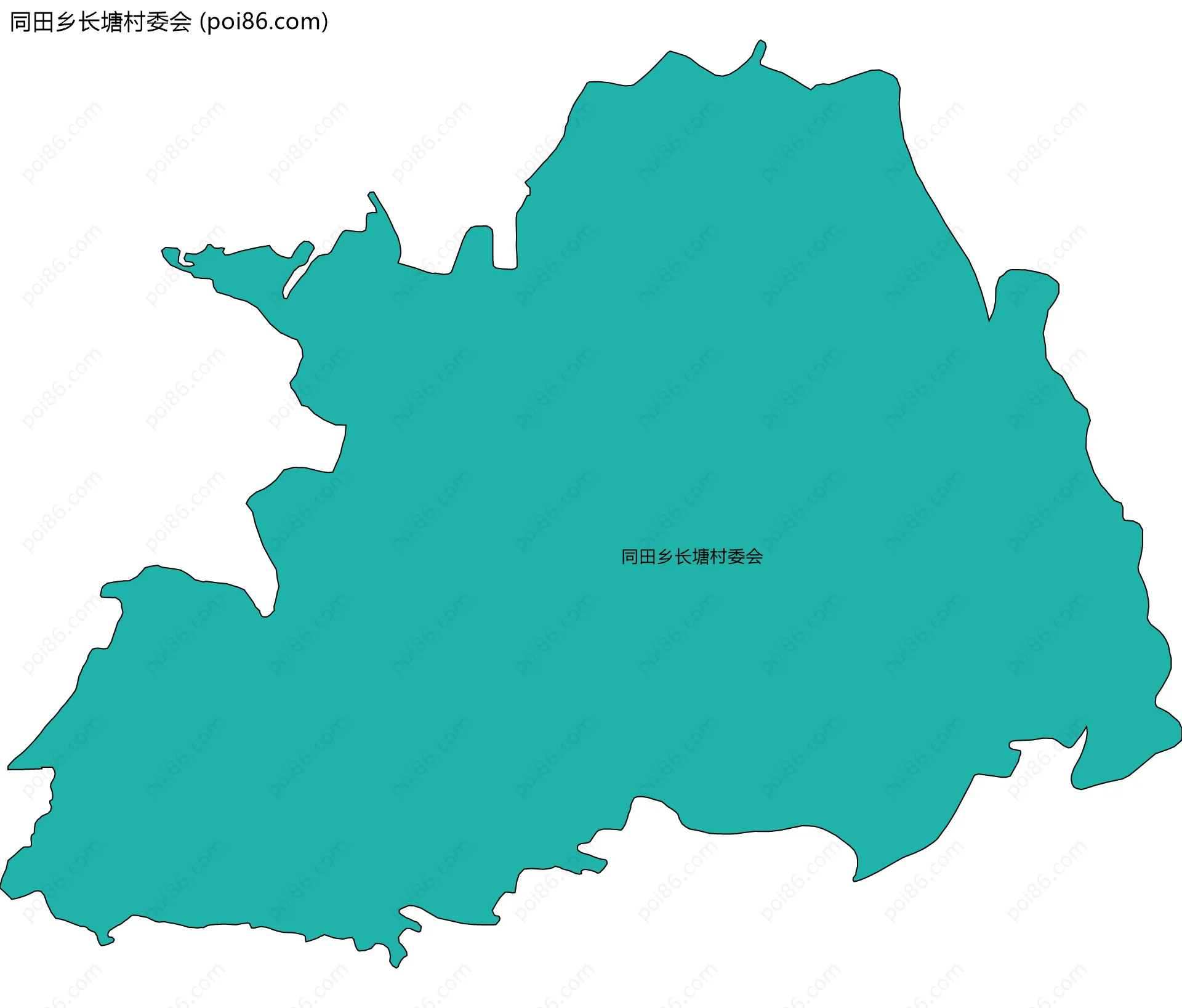 同田乡长塘村委会边界地图
