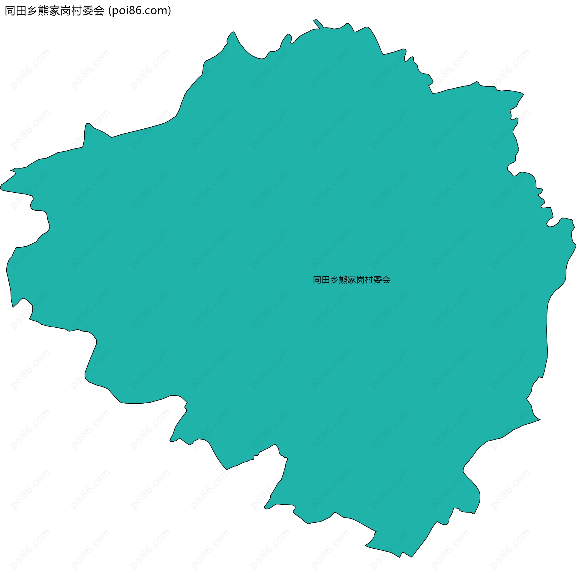 同田乡熊家岗村委会边界地图