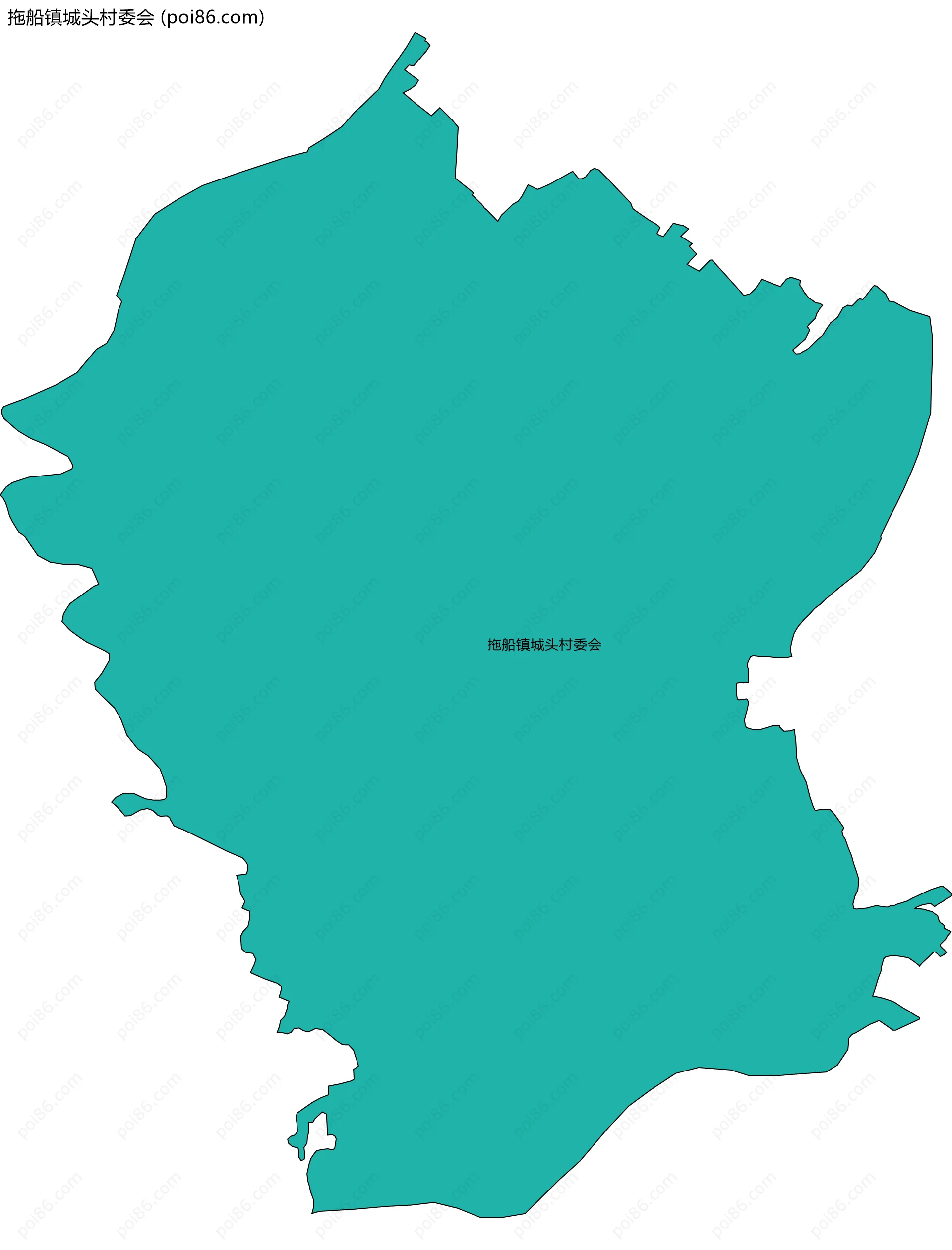 拖船镇城头村委会边界地图