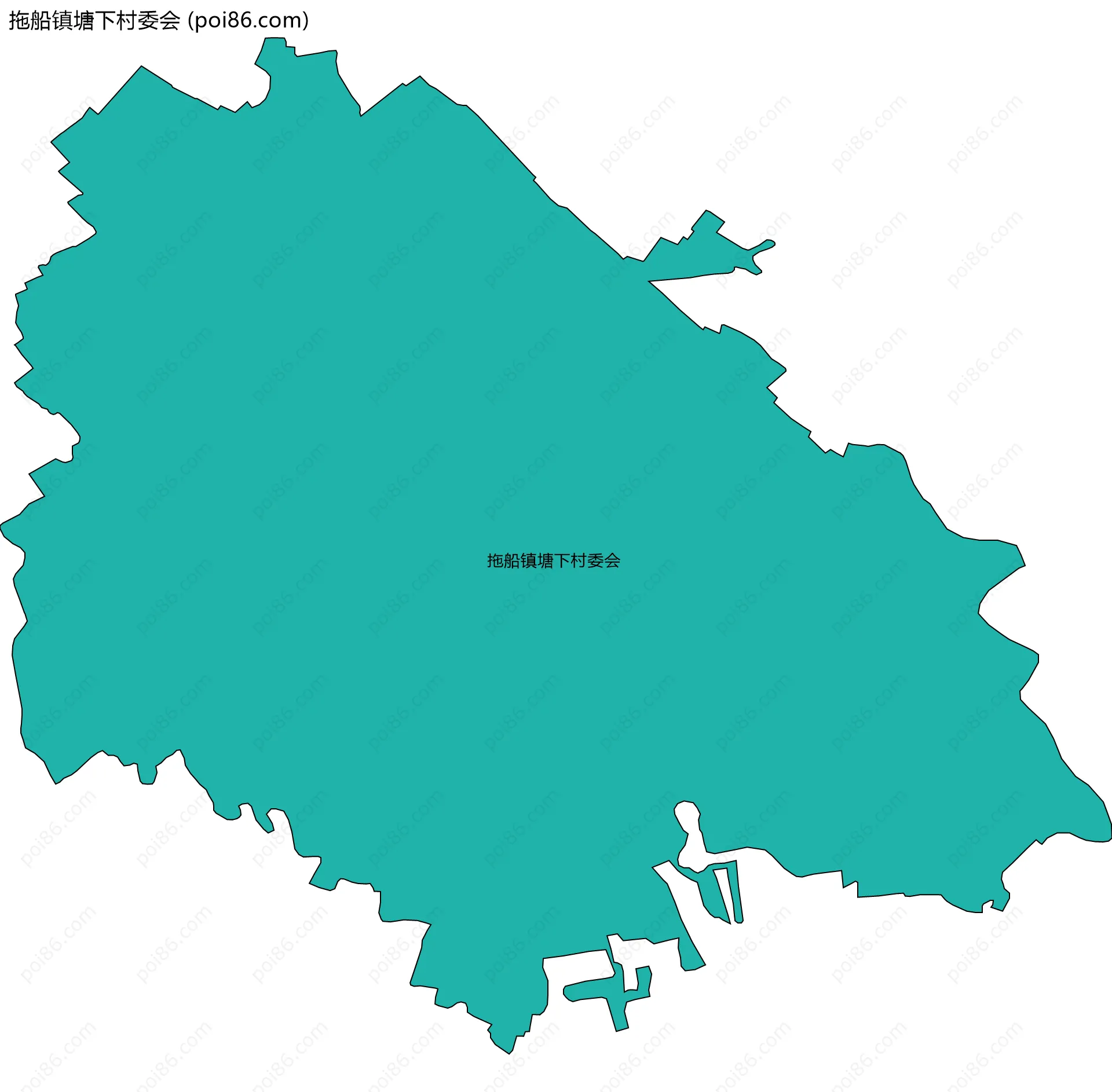 拖船镇塘下村委会边界地图