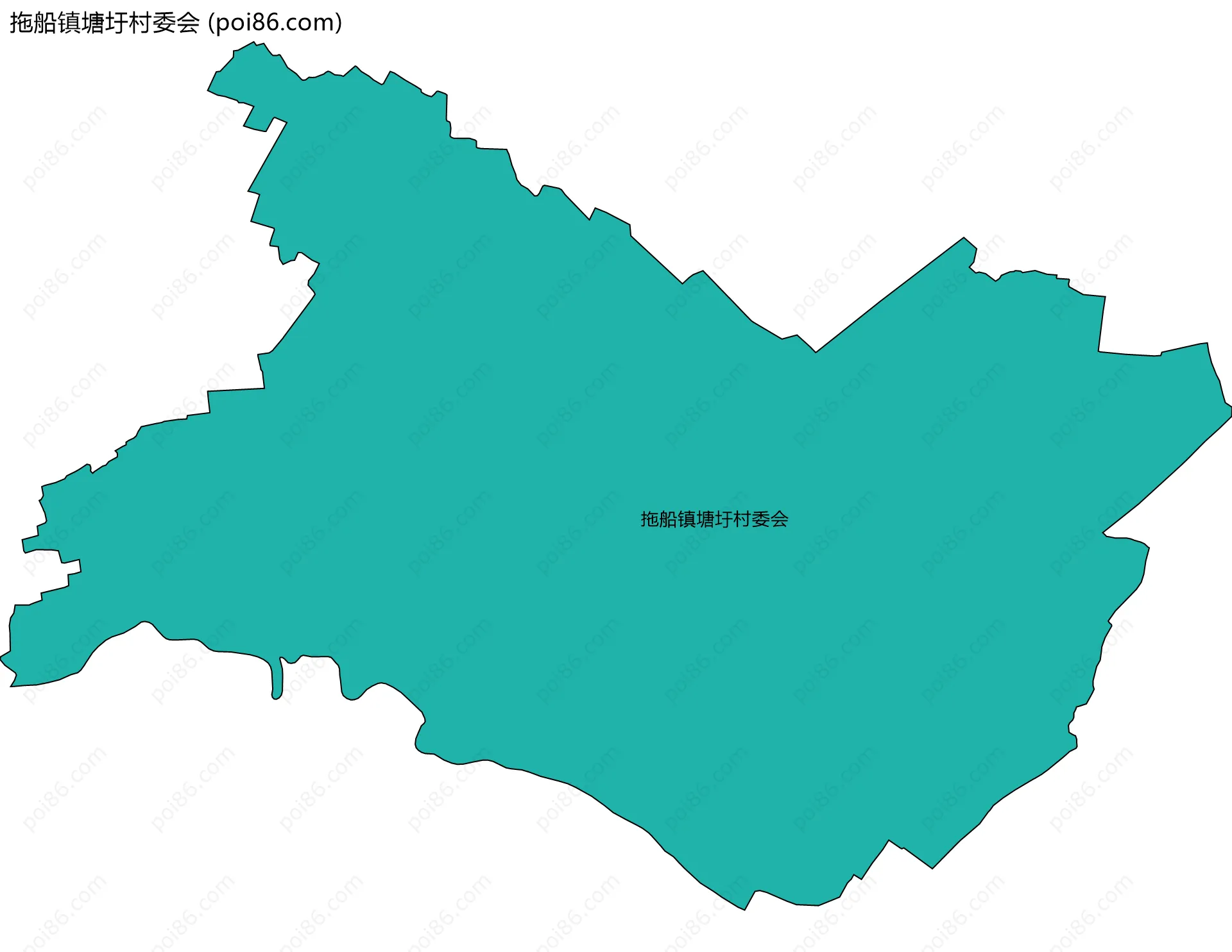 拖船镇塘圩村委会边界地图