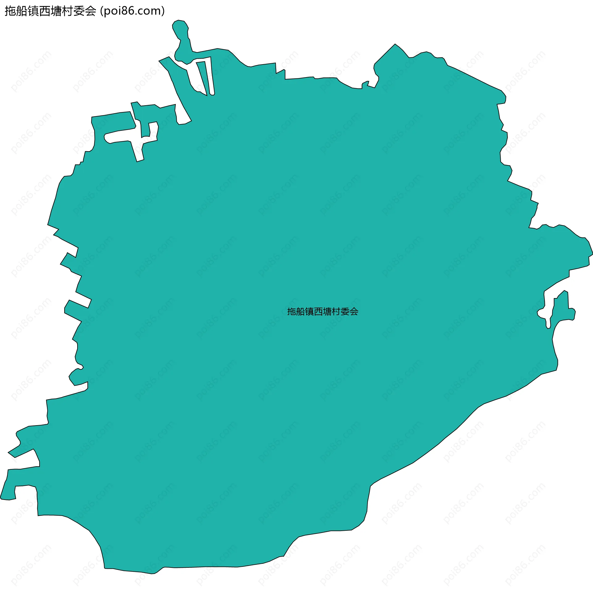 拖船镇西塘村委会边界地图