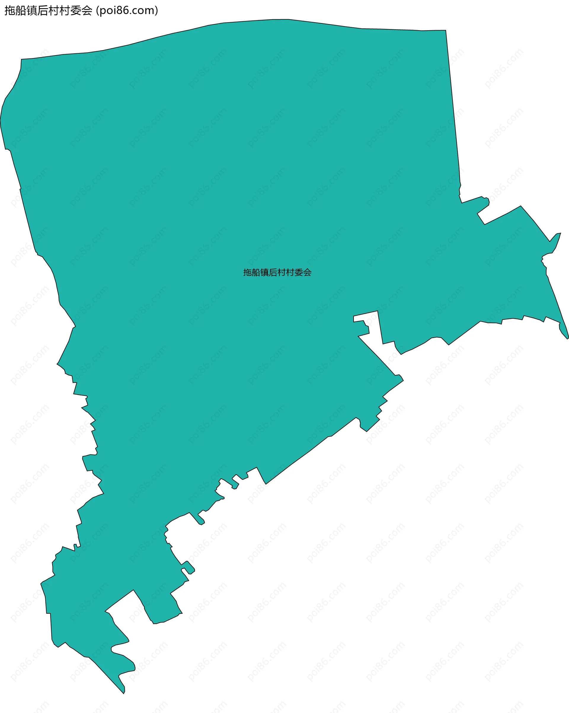 拖船镇后村村委会边界地图