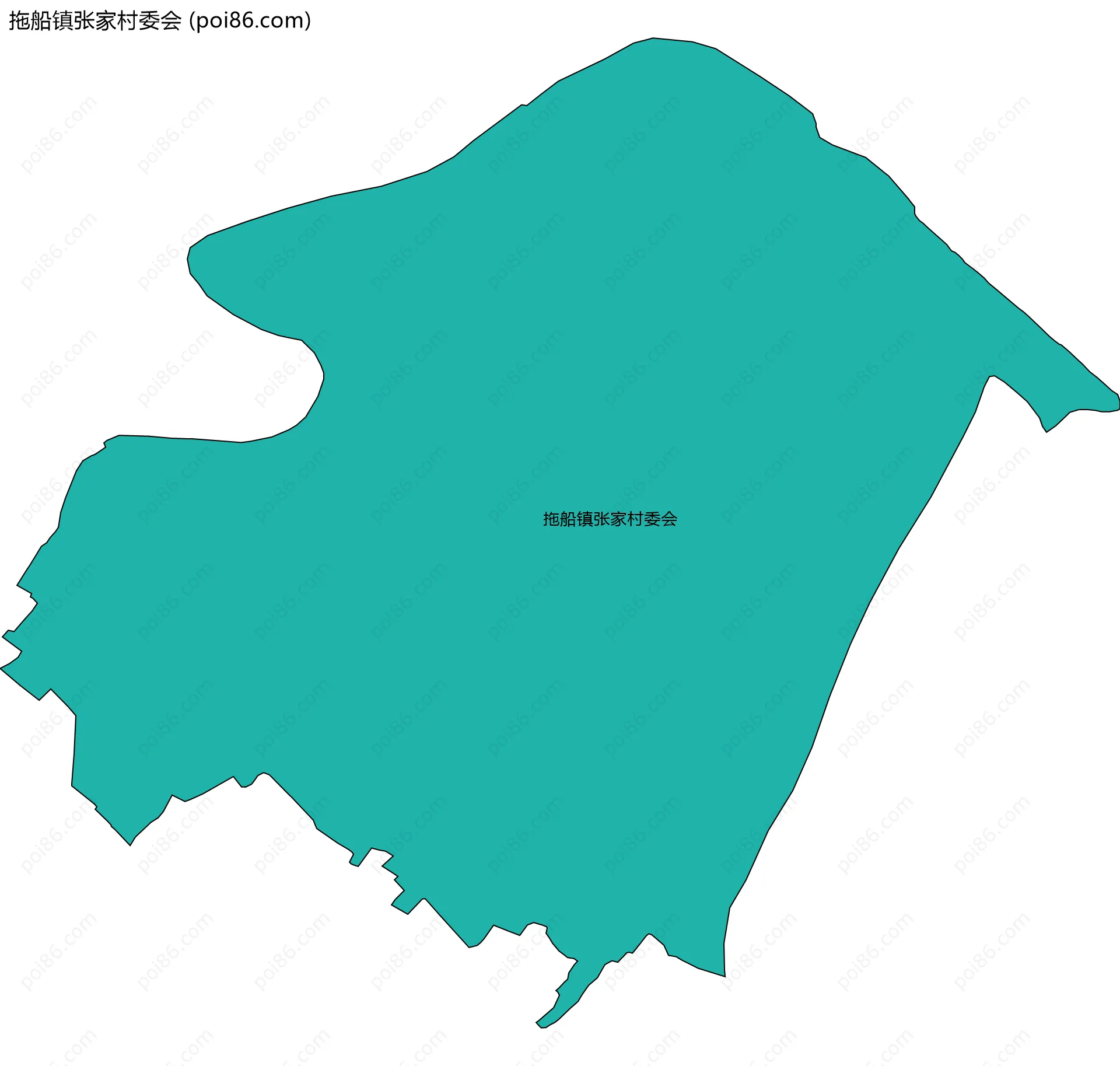 拖船镇张家村委会边界地图