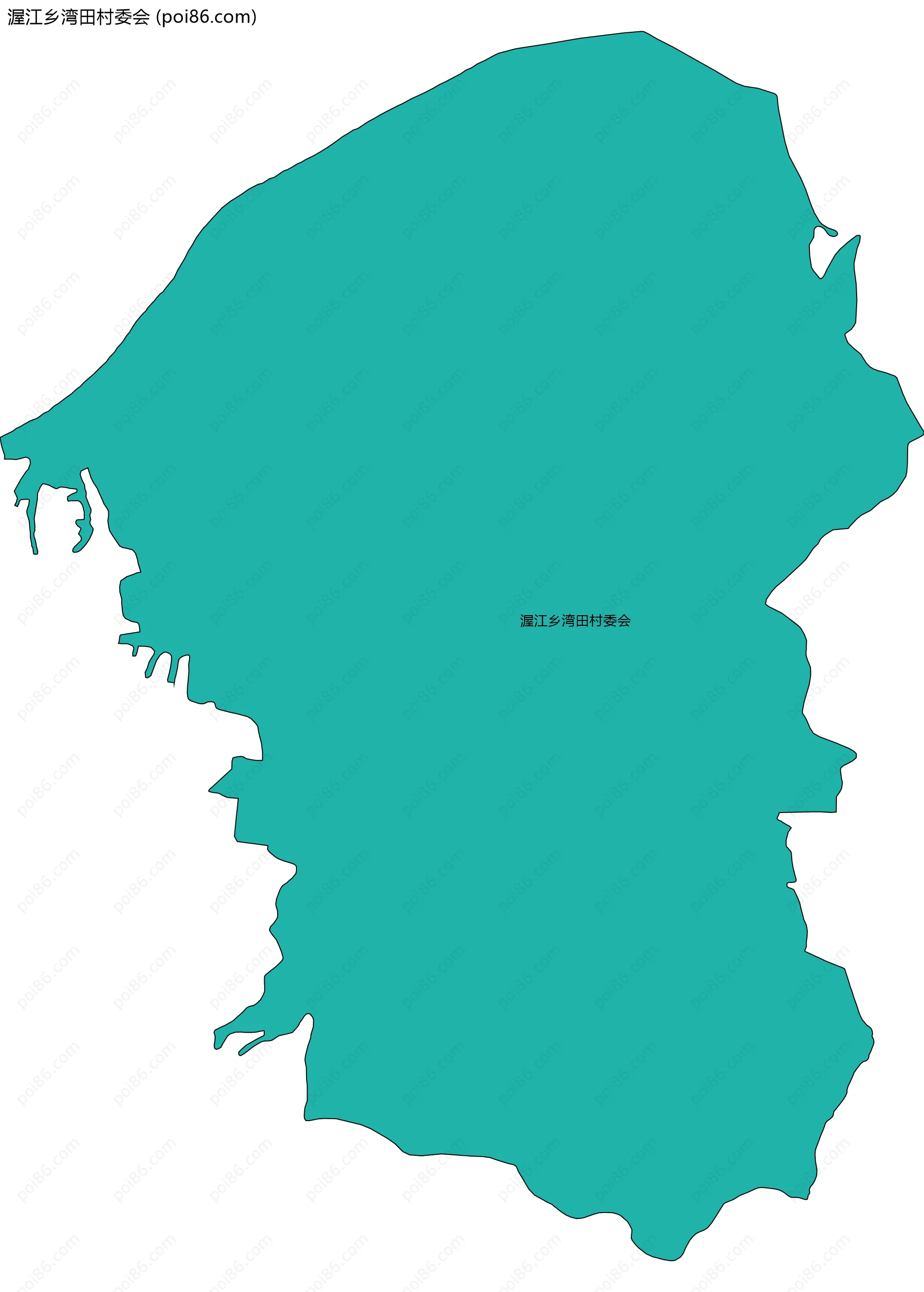 渥江乡湾田村委会边界地图