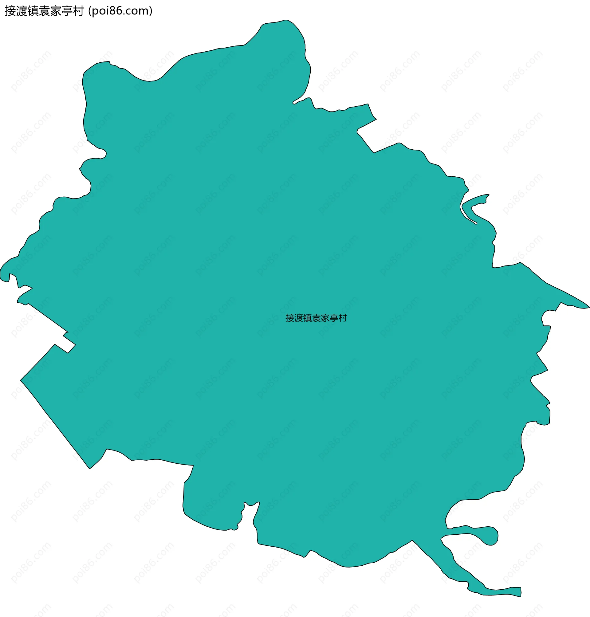 接渡镇袁家亭村边界地图