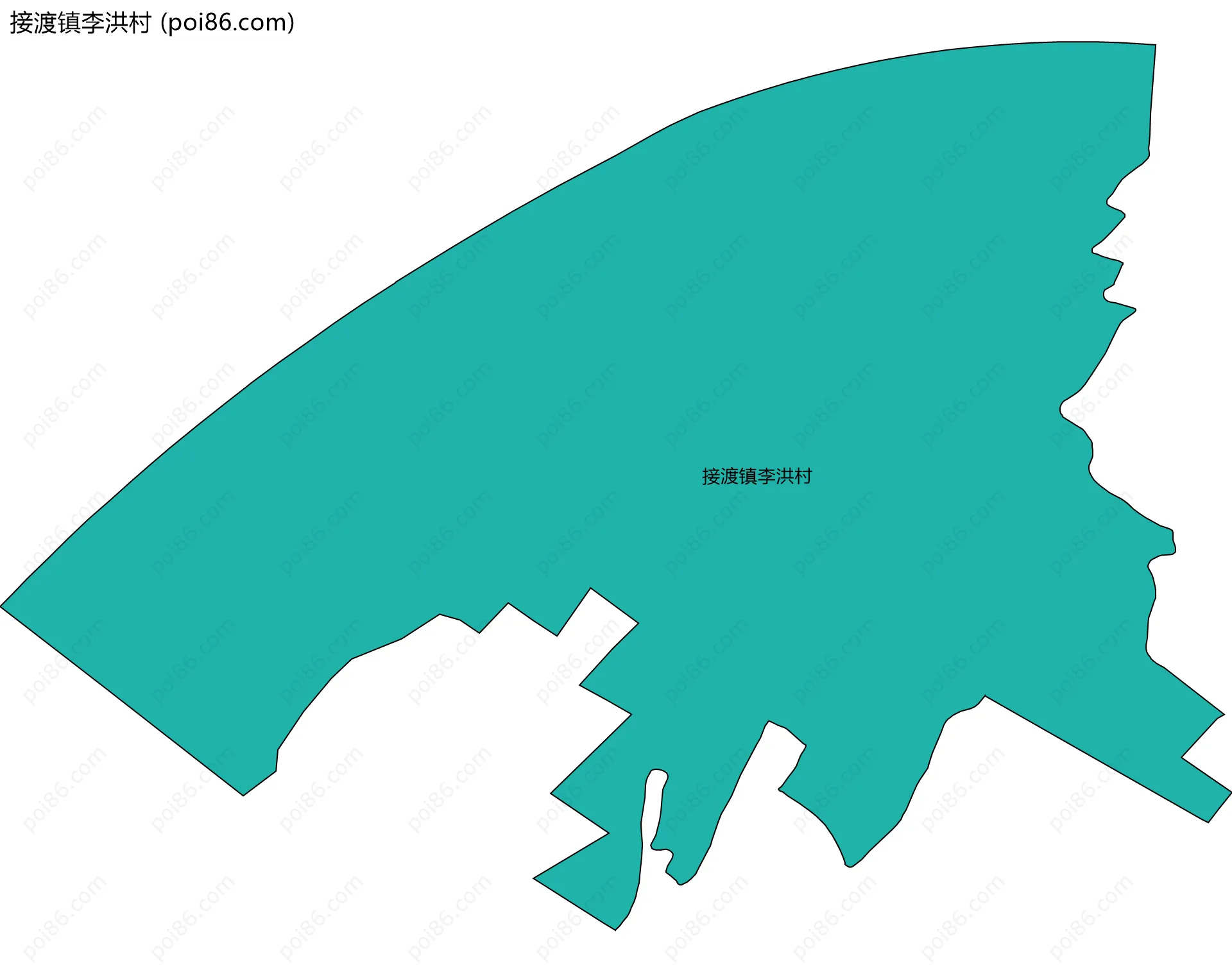 接渡镇李洪村边界地图