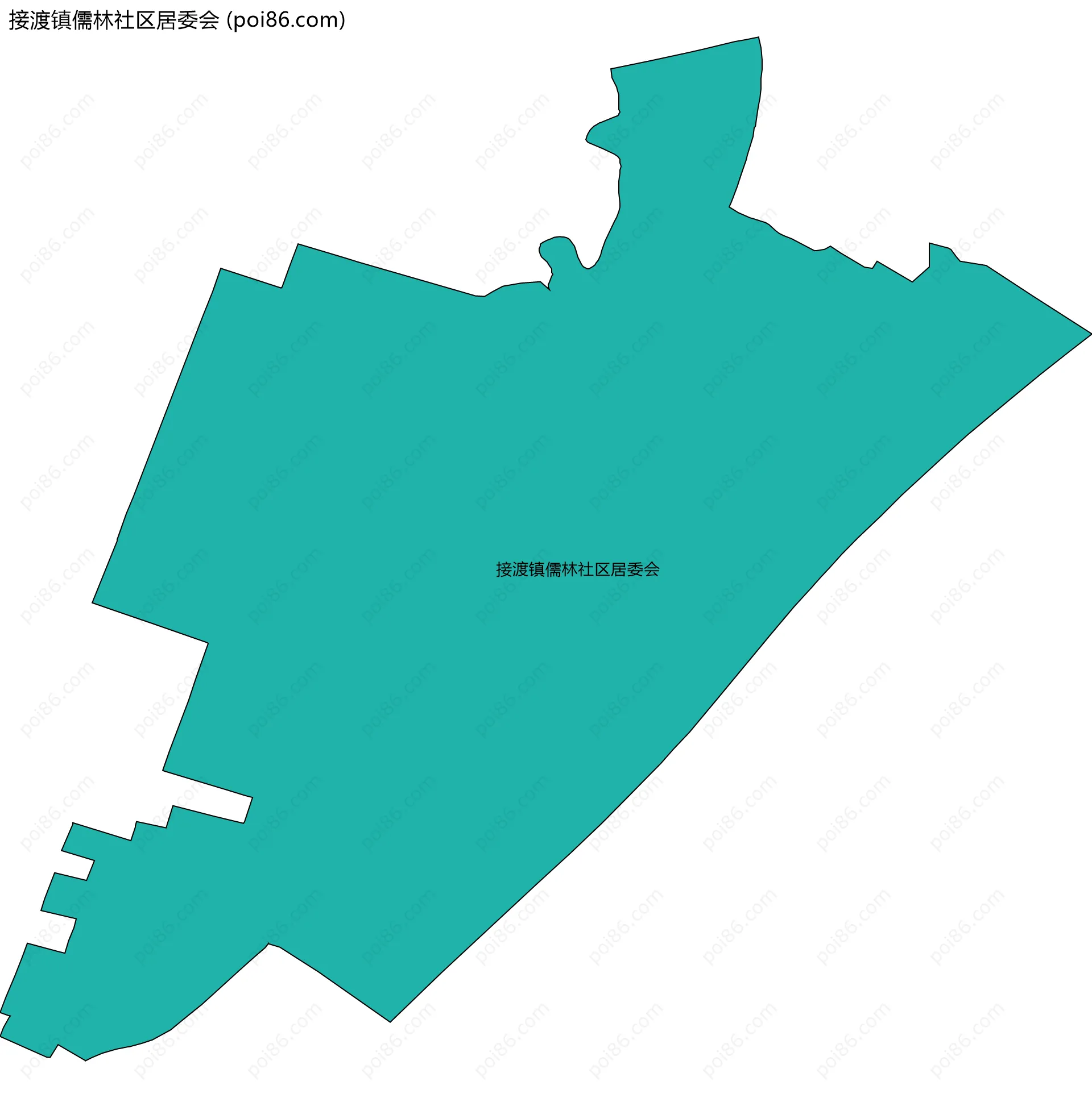 接渡镇儒林社区居委会边界地图