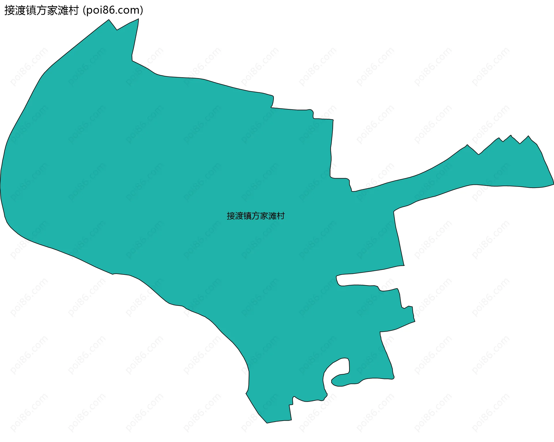 接渡镇方家滩村边界地图