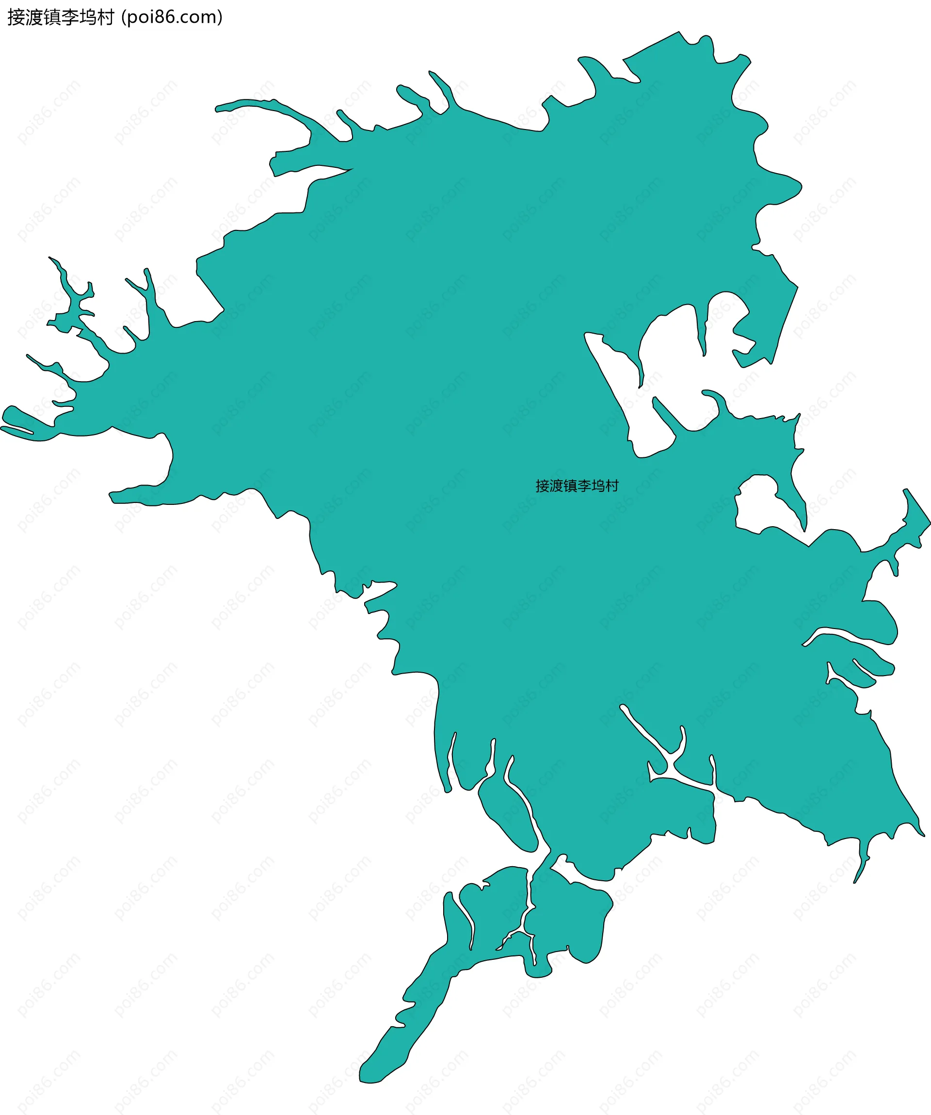 接渡镇李坞村边界地图