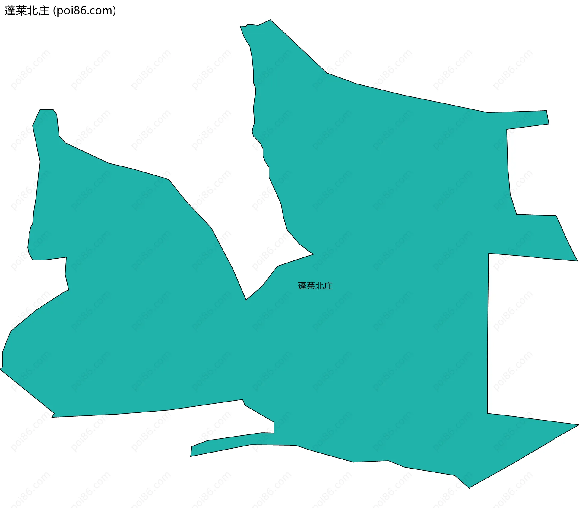 蓬莱北庄边界地图
