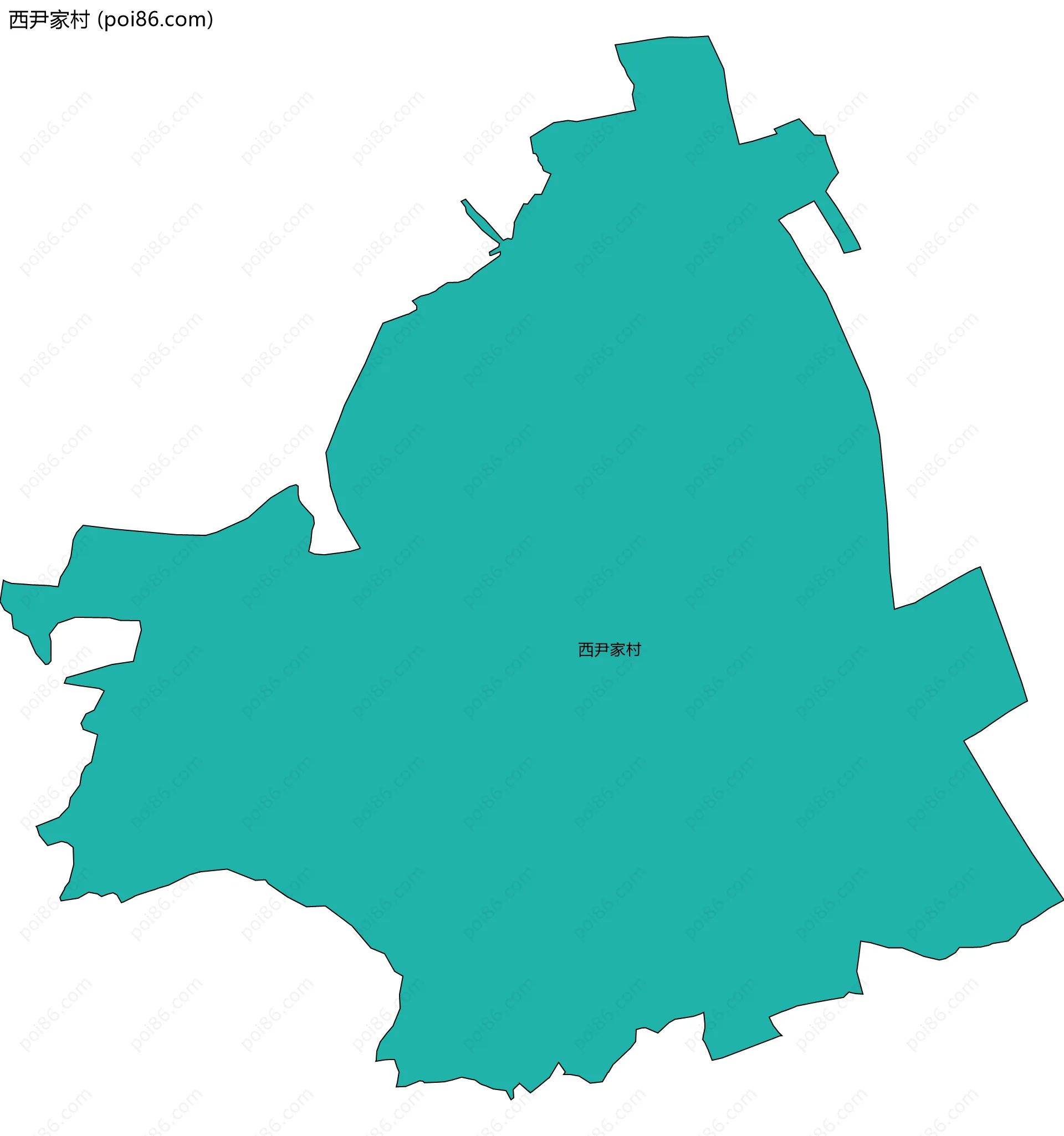 西尹家村边界地图