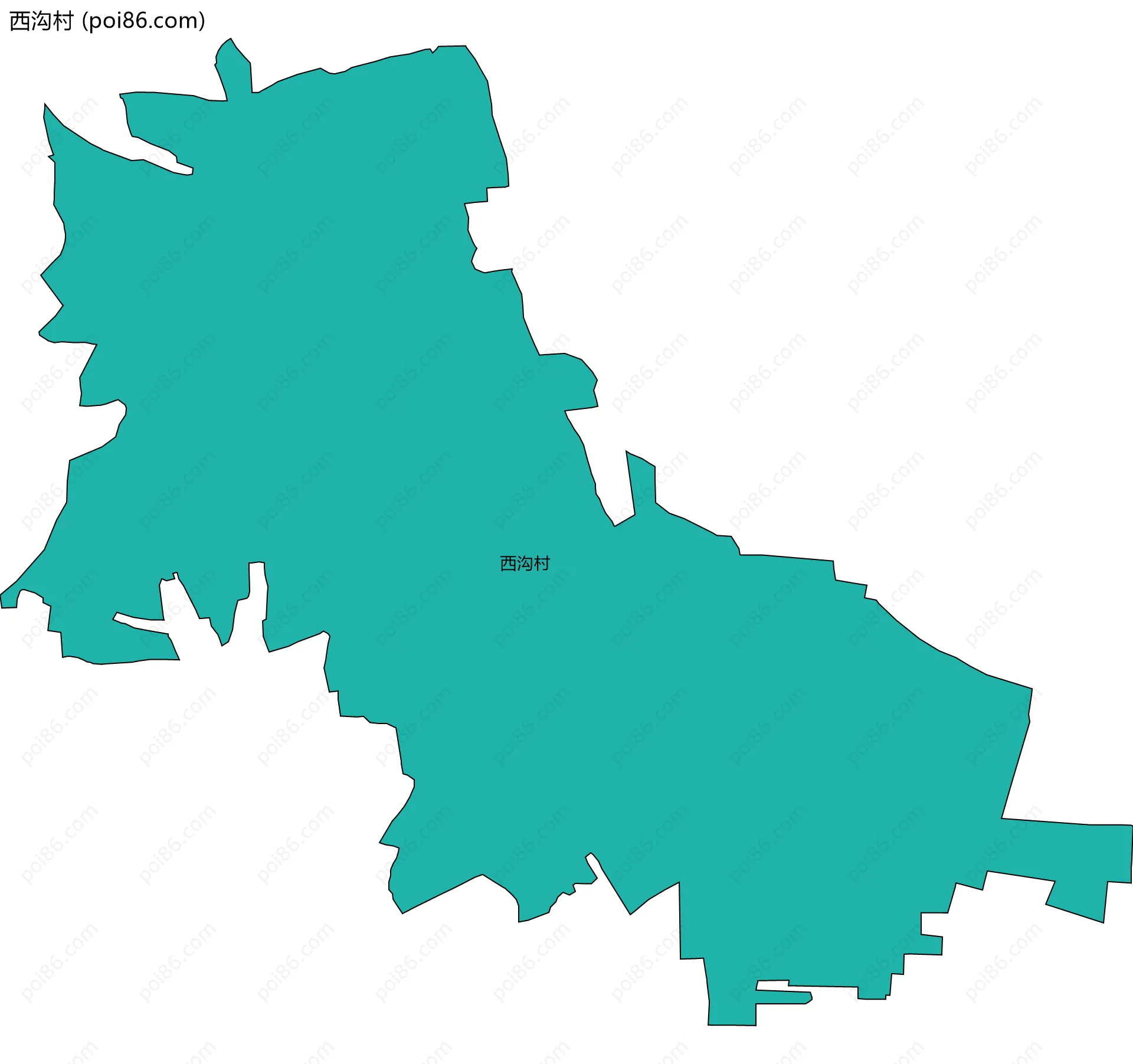 西沟村边界地图