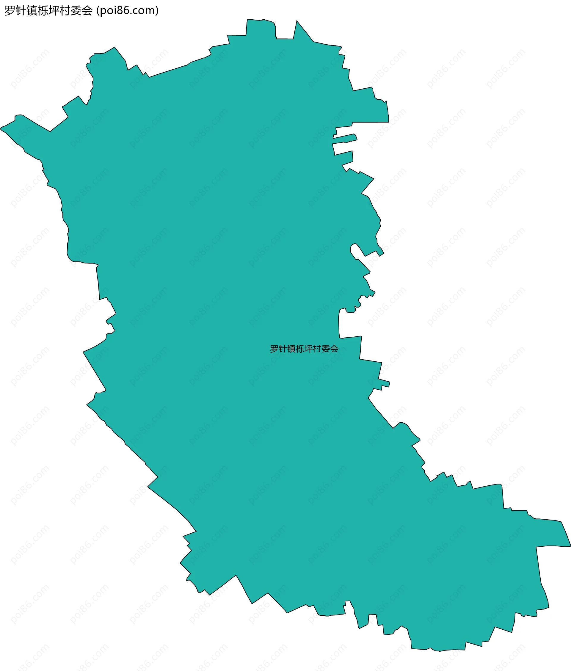 罗针镇栎坪村委会边界地图