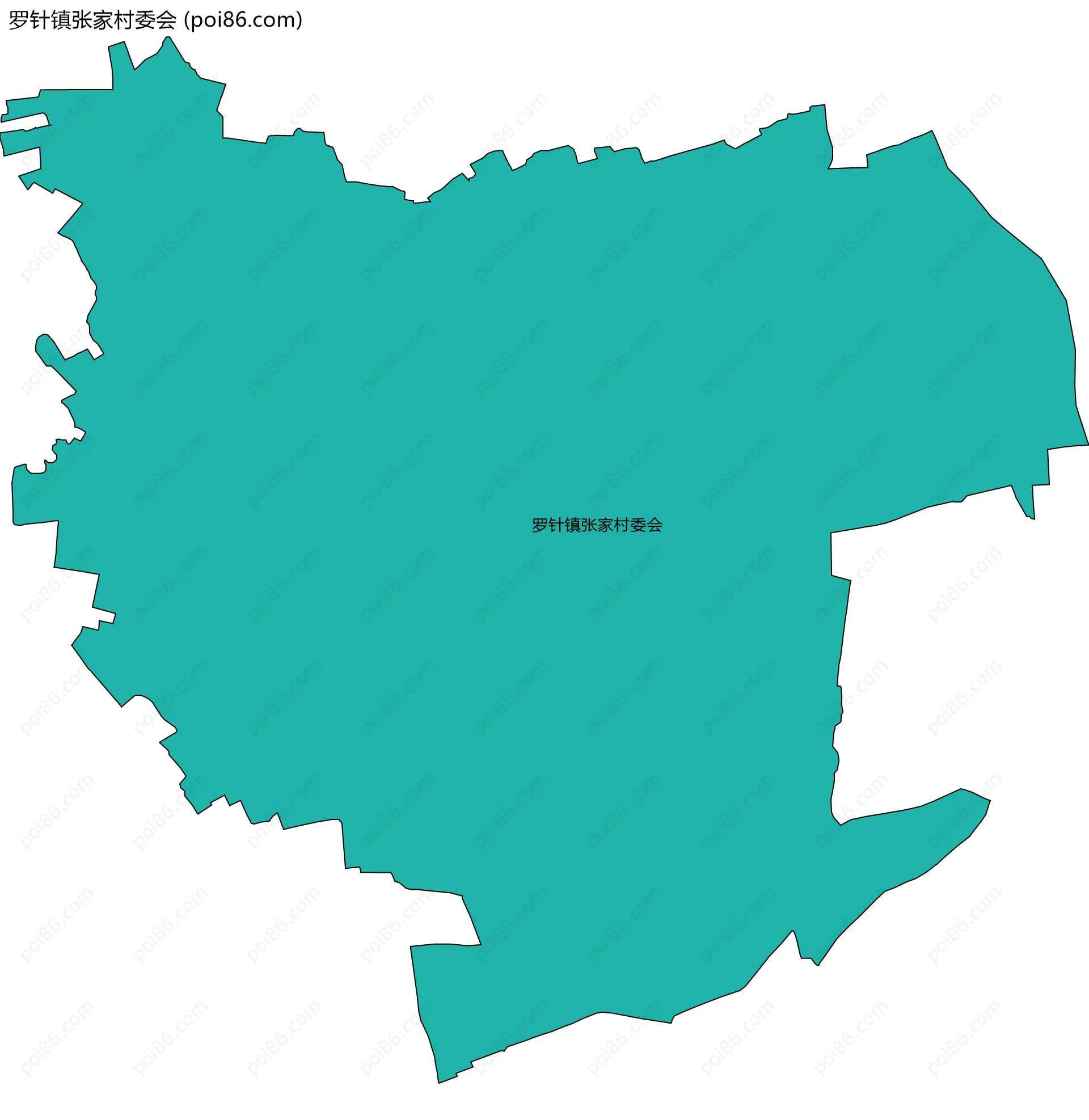 罗针镇张家村委会边界地图