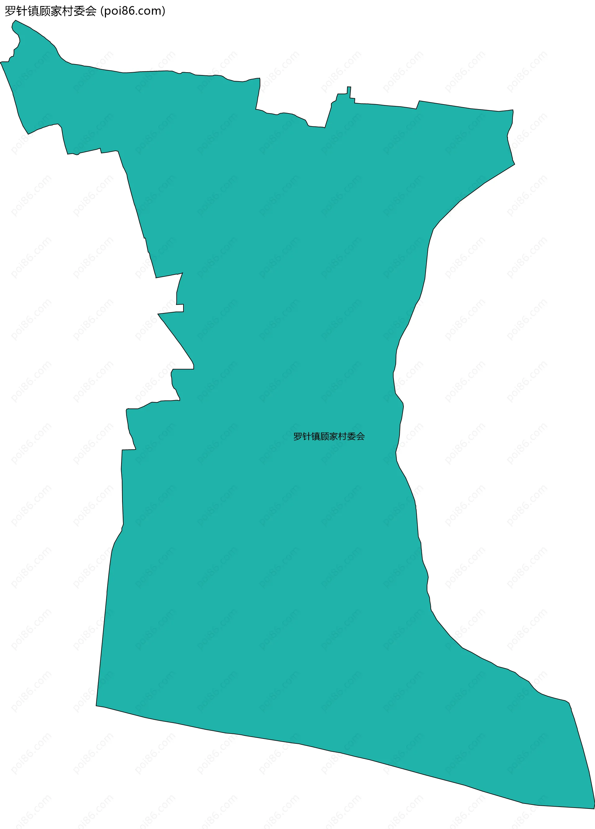 罗针镇顾家村委会边界地图
