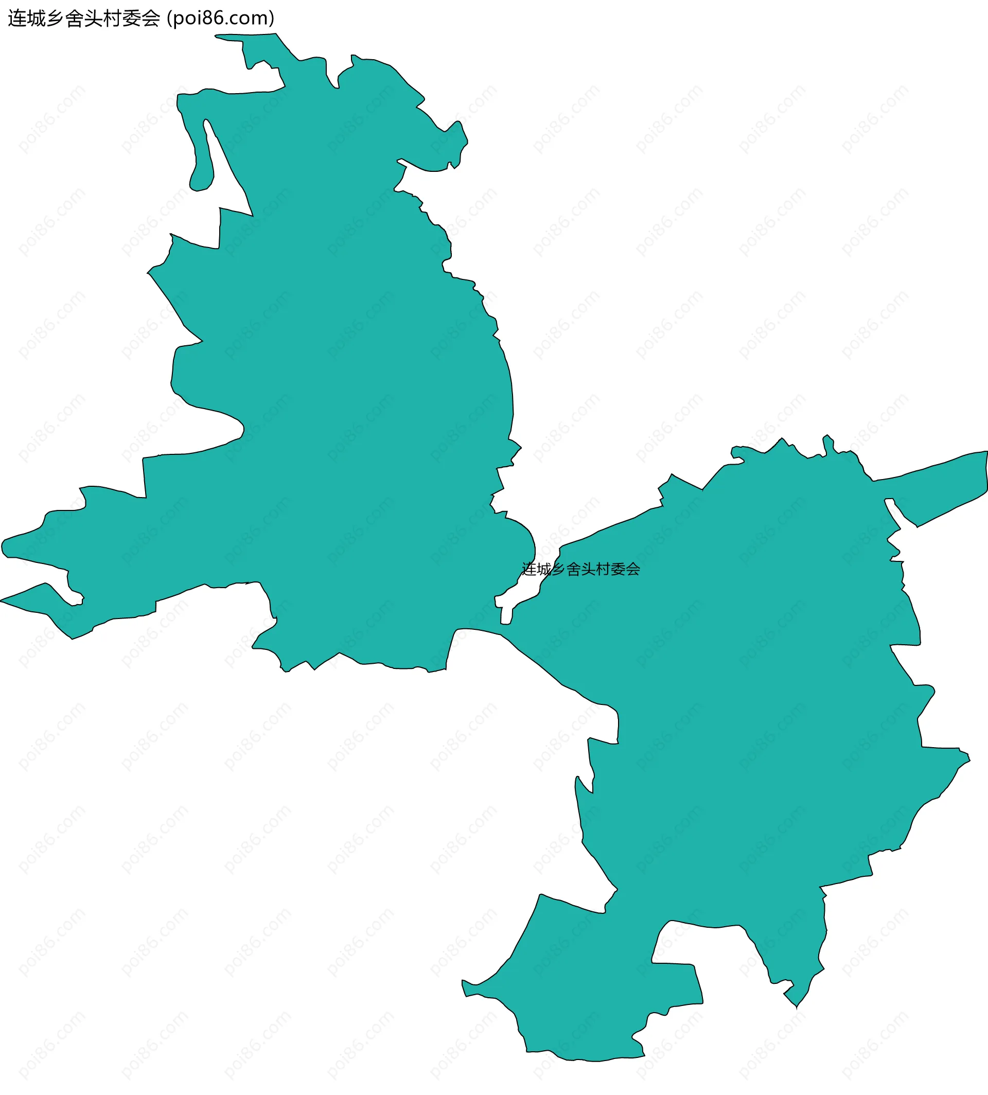 连城乡舍头村委会边界地图