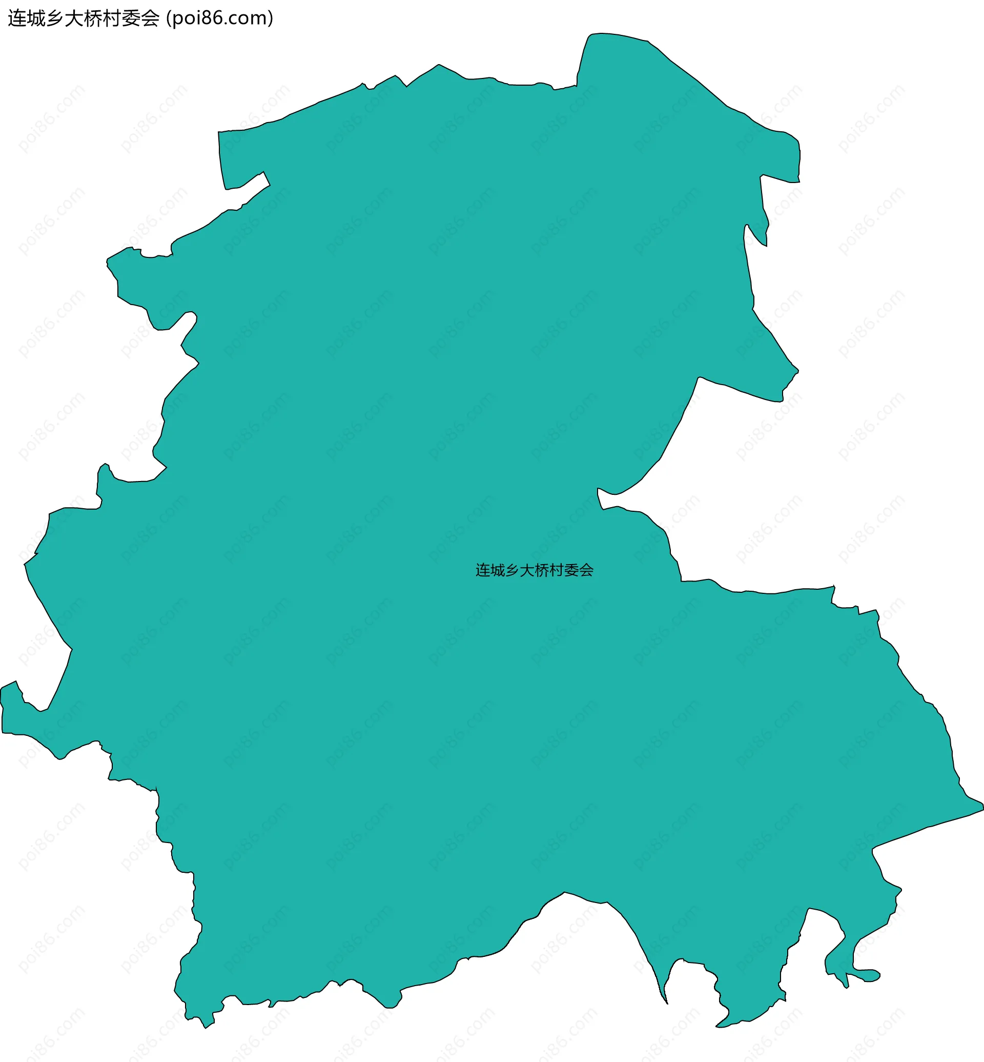 连城乡大桥村委会边界地图
