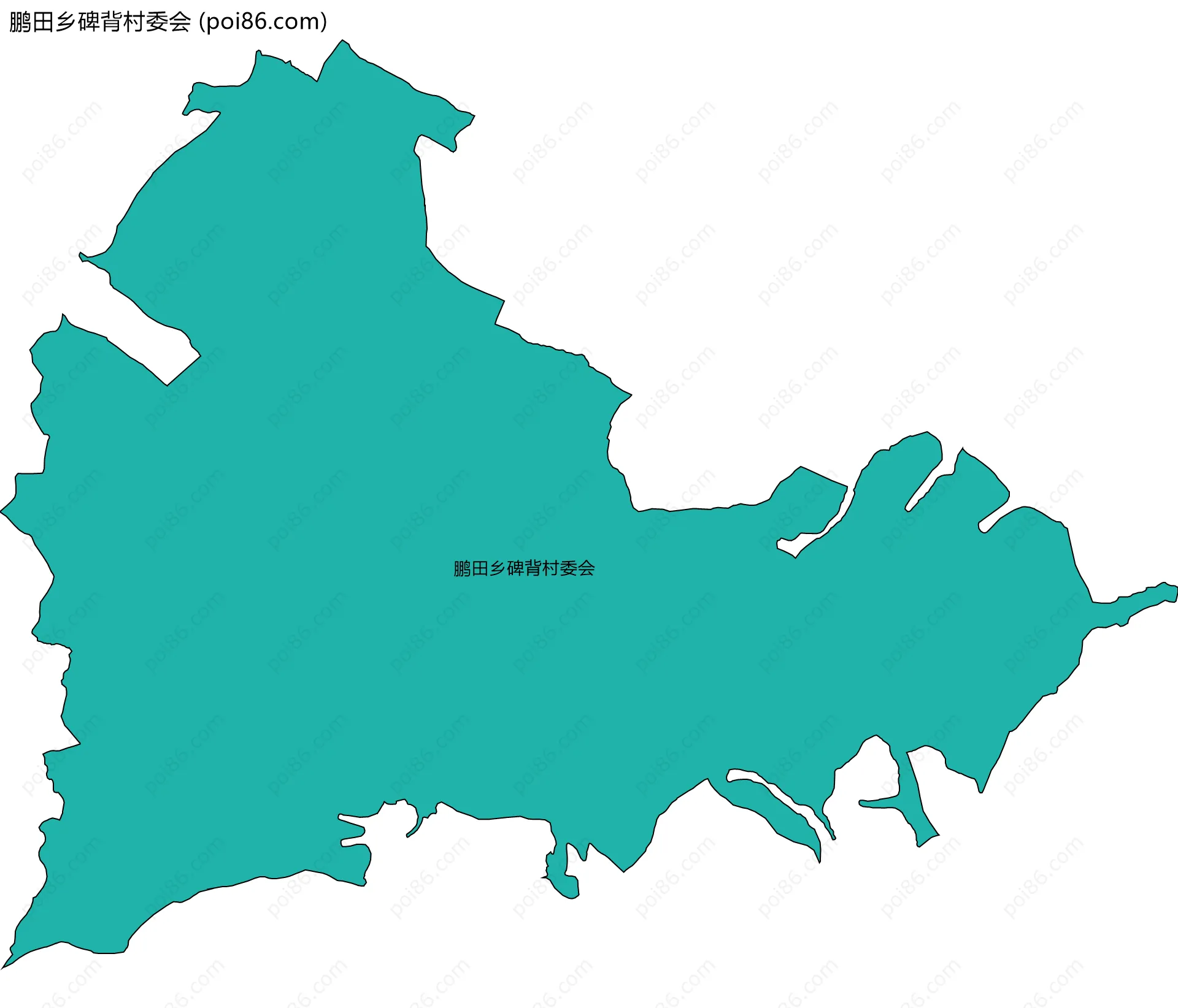 鹏田乡碑背村委会边界地图