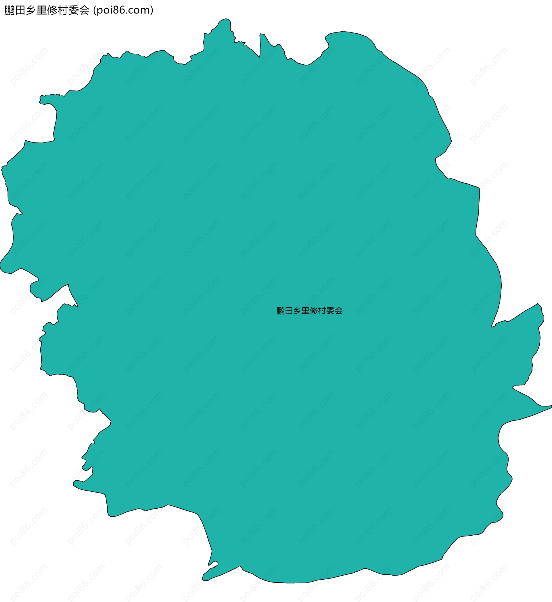鹏田乡里修村委会边界地图