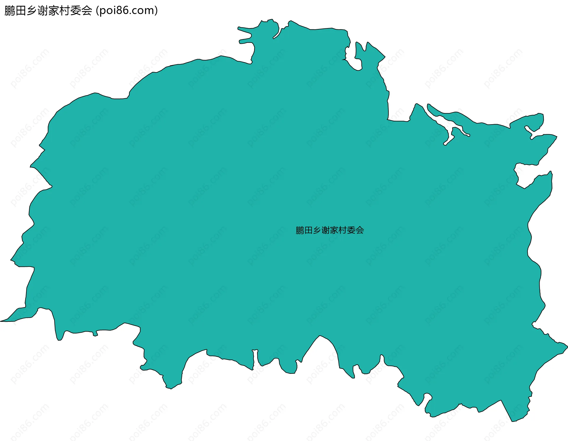 鹏田乡谢家村委会边界地图